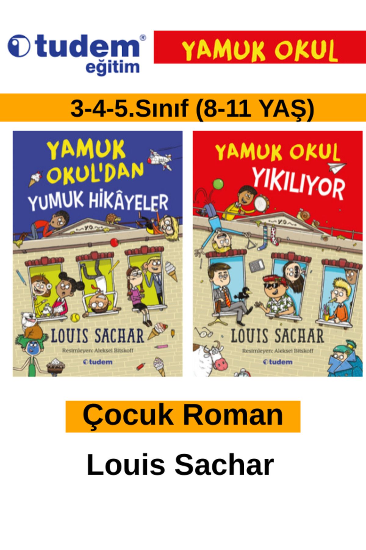 Fenomen Yayıncılık Tudem Eğitim Çocuk Yumuk Hikayeler-Okul Yıkılıyor Çocuk Roman Set Çocuk Roman