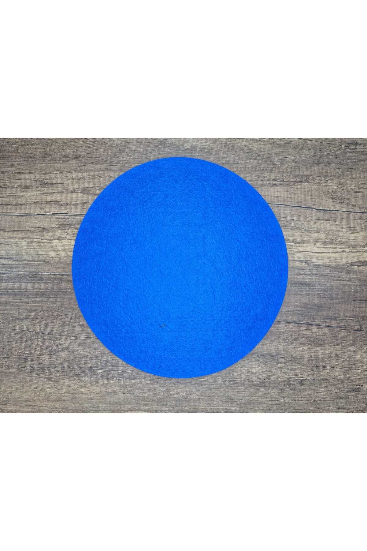 Grand Fine Art Keçe Bardak Altlığı 4lü Set Yuvarlak Mavi 15 cm Çap