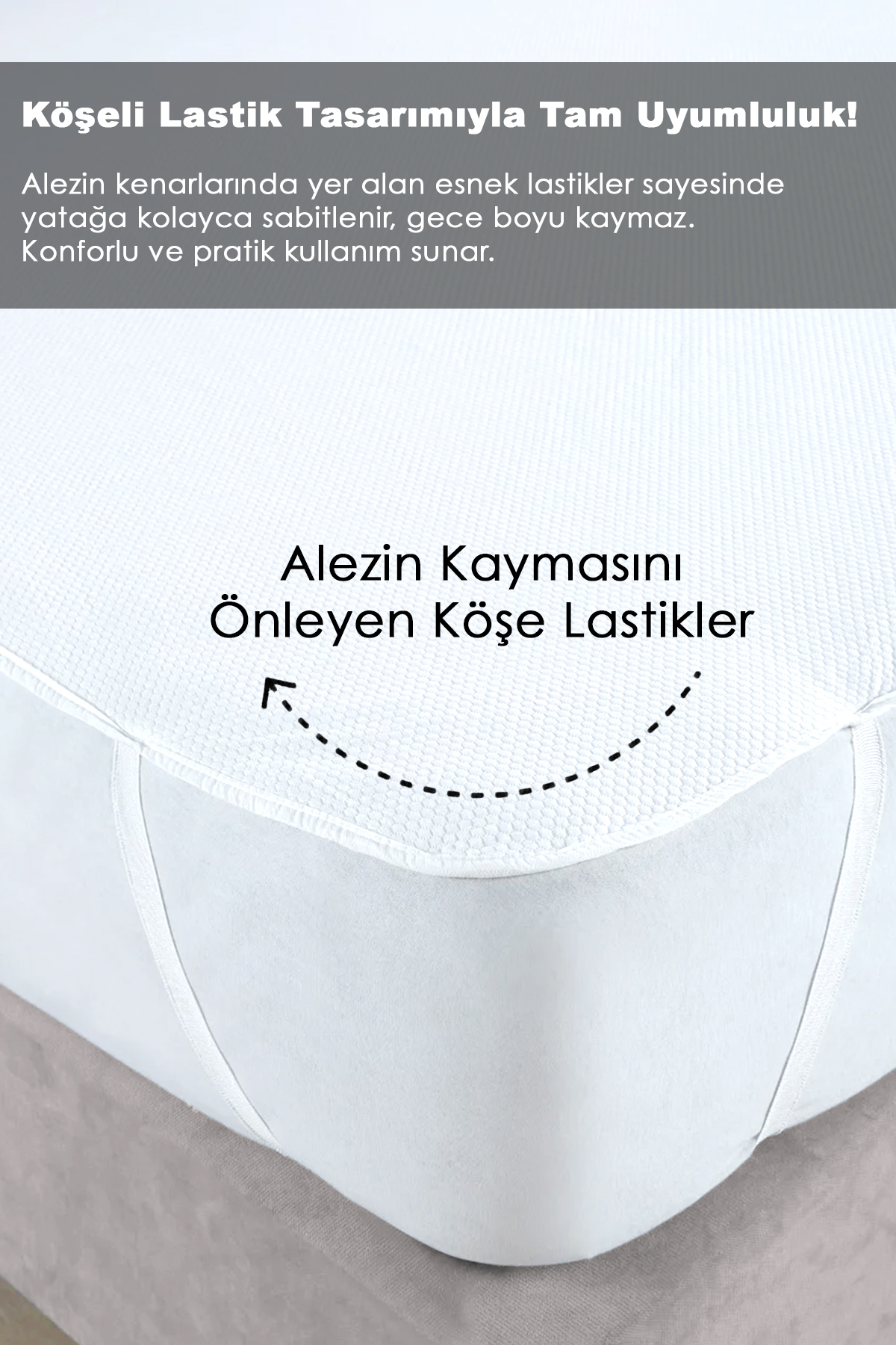Meleni Baby Çift Kişilik Köşe Lastikli Alez - Sıvı Geçirmez Yatak Alezi Bebek Çocuk Yatak Koruyucu 160x200cm fotoğrafı 3 (önizleme)