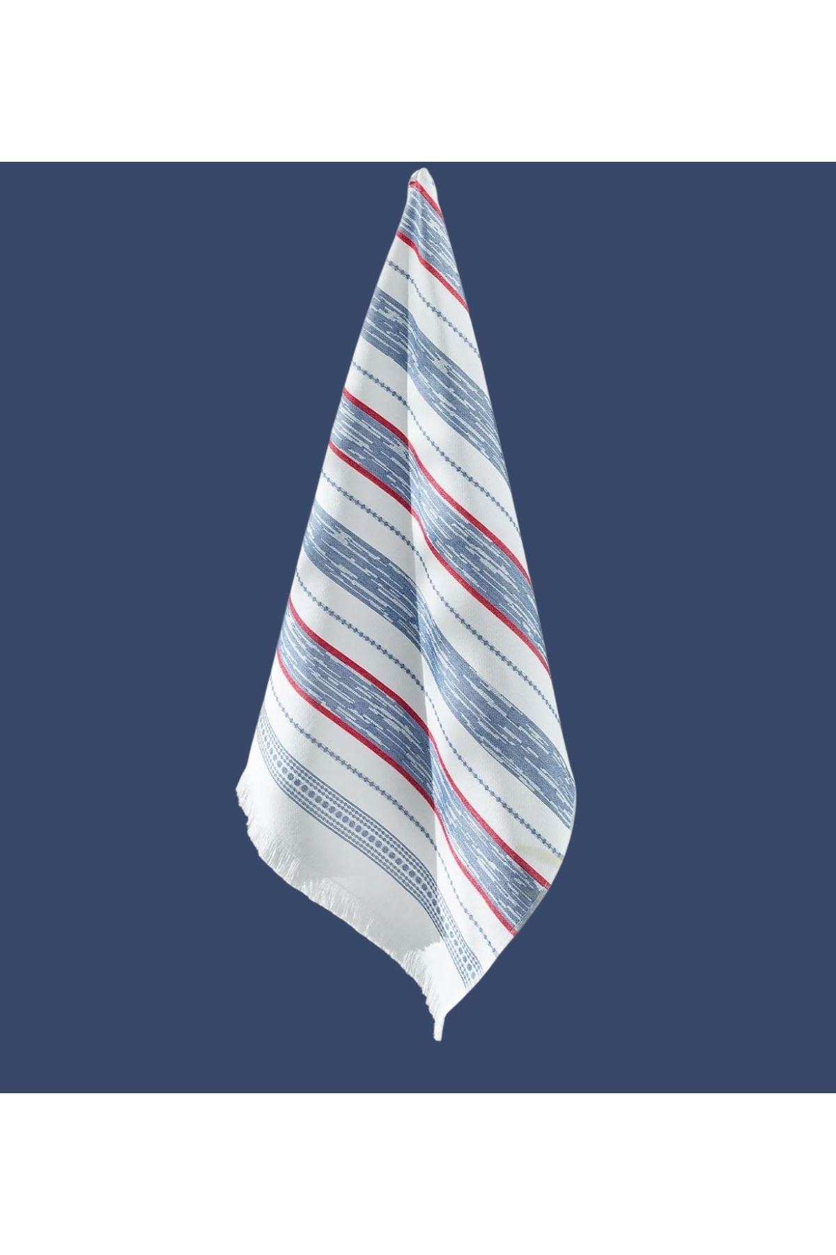 Madame Coco Raphael Plaj Havlusu - Lacivert/Beyaz %100 Pamuk 70 x 150 cm