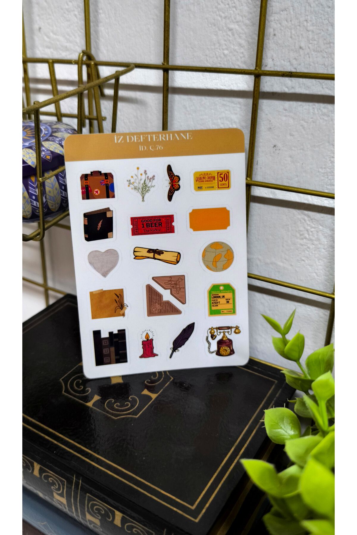 İZ DEFTERHANE Vinatge Nostalji Retro Çıkartma Sticker (Defter ajanda ve planlayıcılar için uygun)