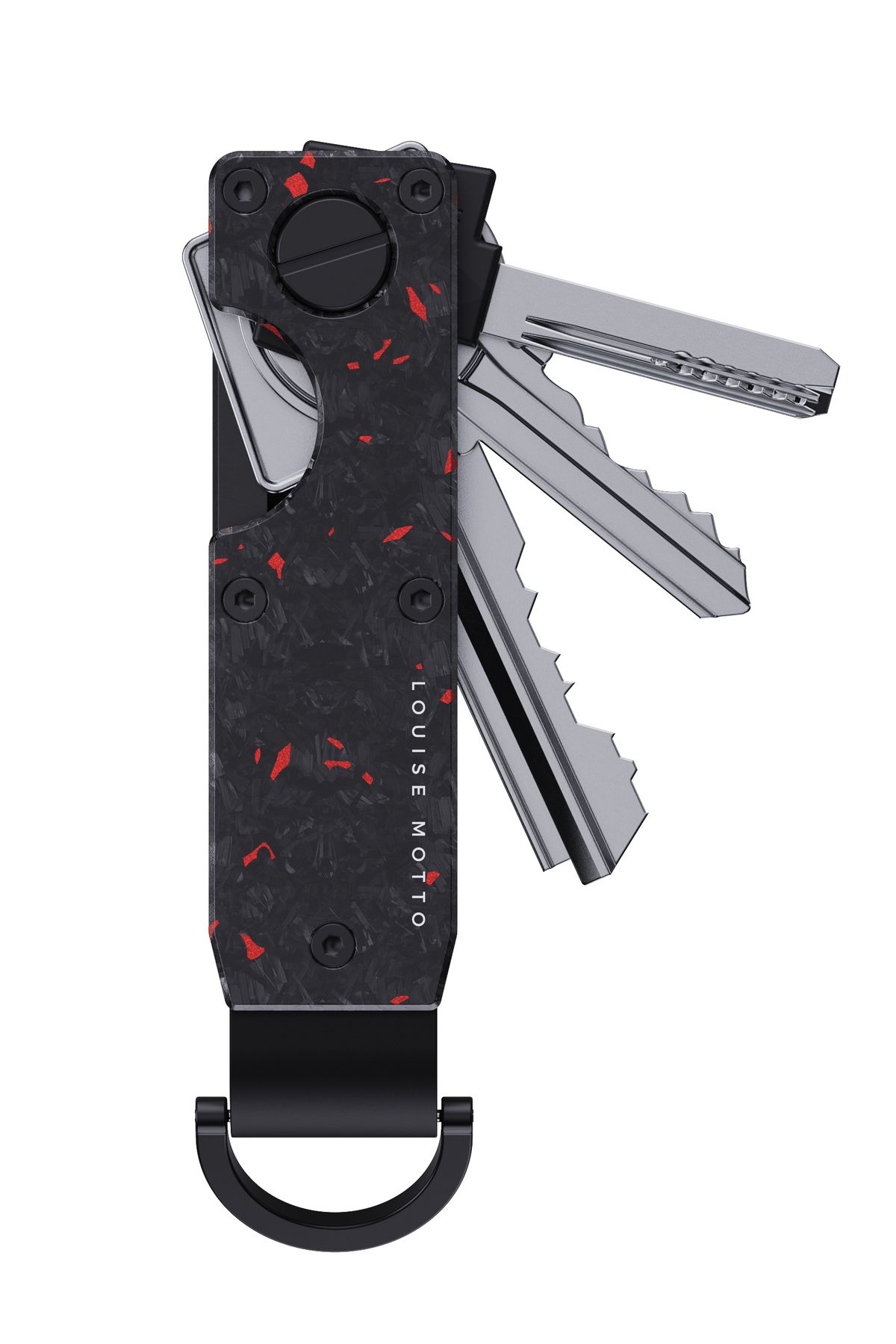 Louise Motto KeyX Nebula Anahtarlık - Minimalist, Şık - Dövme Karbon Fiber Premium Malzeme
