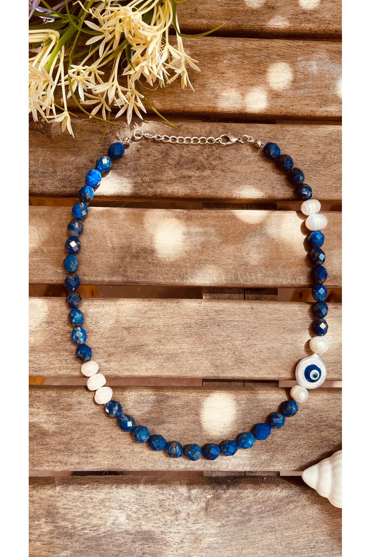 wanwa aksesuar Lapis Lazuli doğal taş kolye