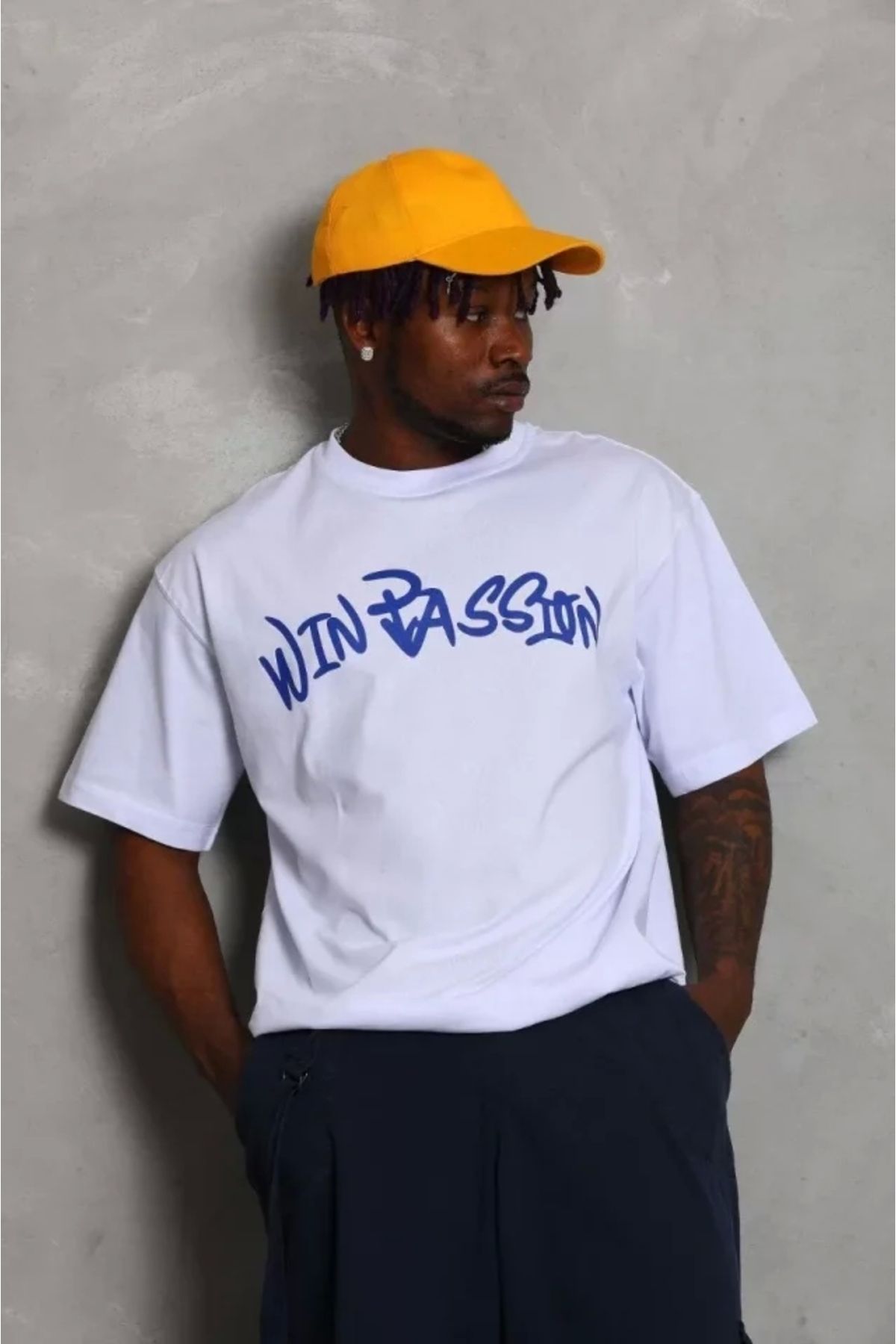 Silerra Unisex Oversize Baskılı Bisiklet Yaka T-Shirt - Beyaz