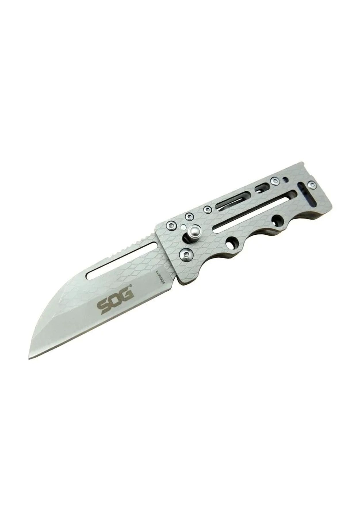 ShopNova Sog Ac78 Gri Yaprak Kamp Çakı 14,5 Cm - Metal Sap, Kılıflı