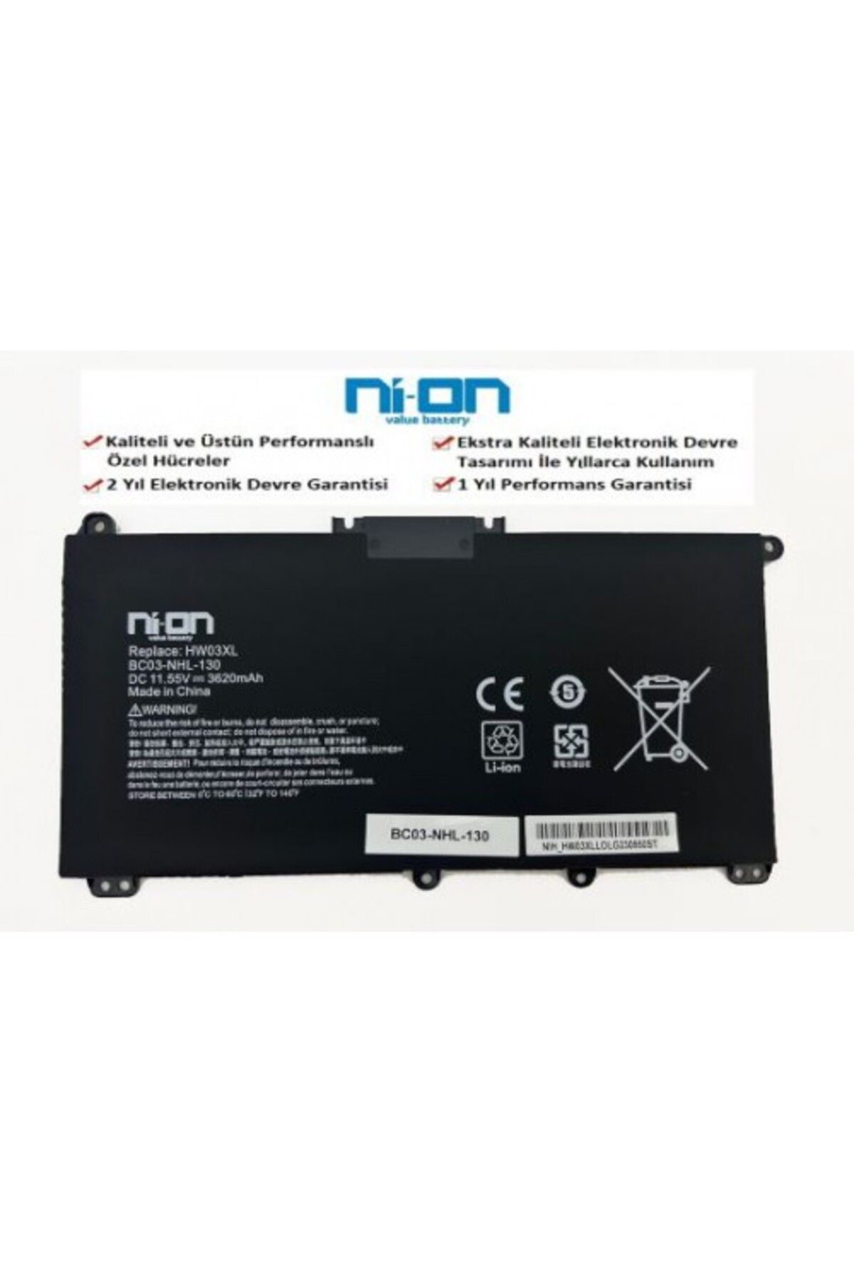 NION Hp Pavilion 15-EG0010NT 2X9J3EA uyumlu Notebook Batarya - Pil