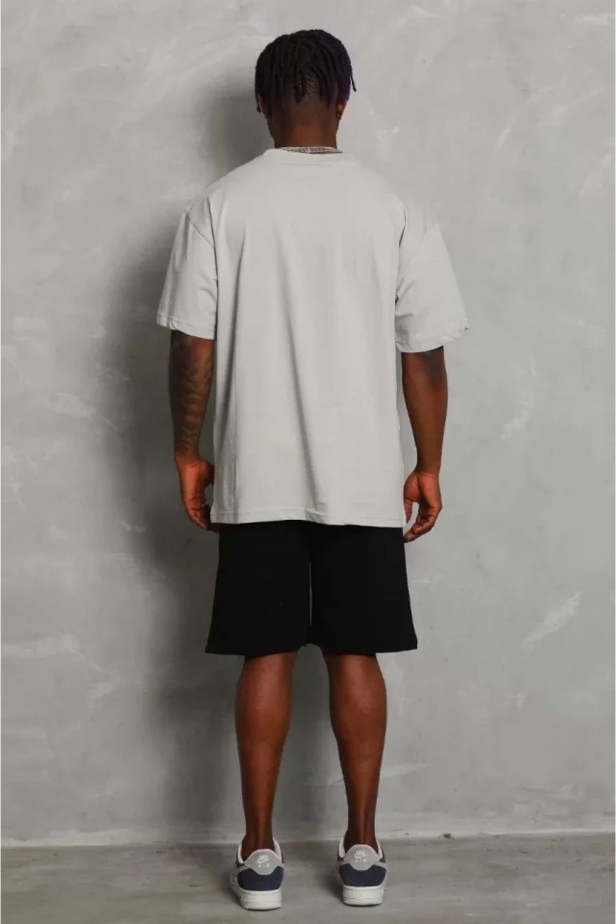 Silerra Unisex Oversize Düz Bisiklet Yaka T-Shirt - Gri