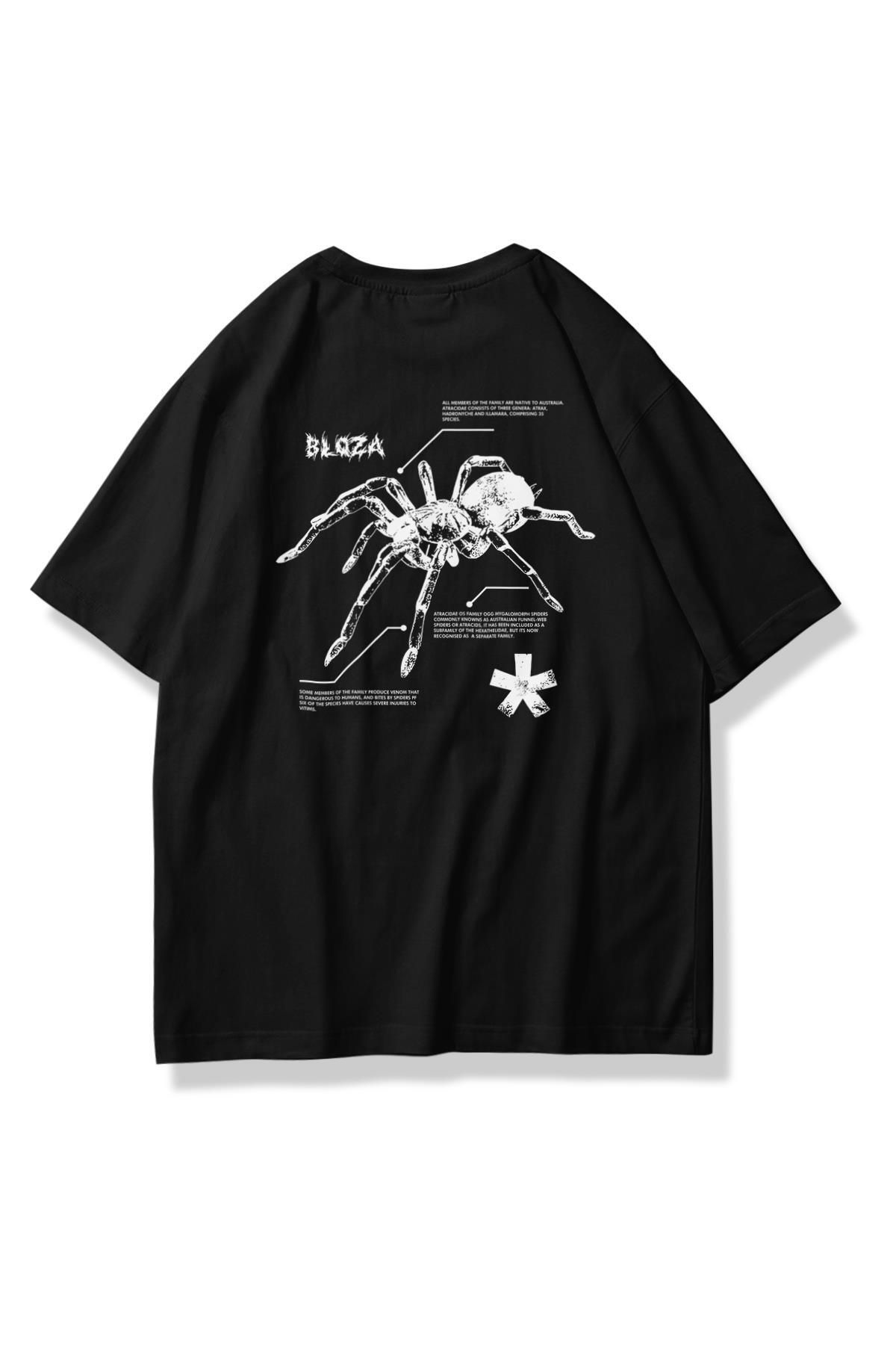 Trendiz Unisex Bloza Spider Tshirt Siyah