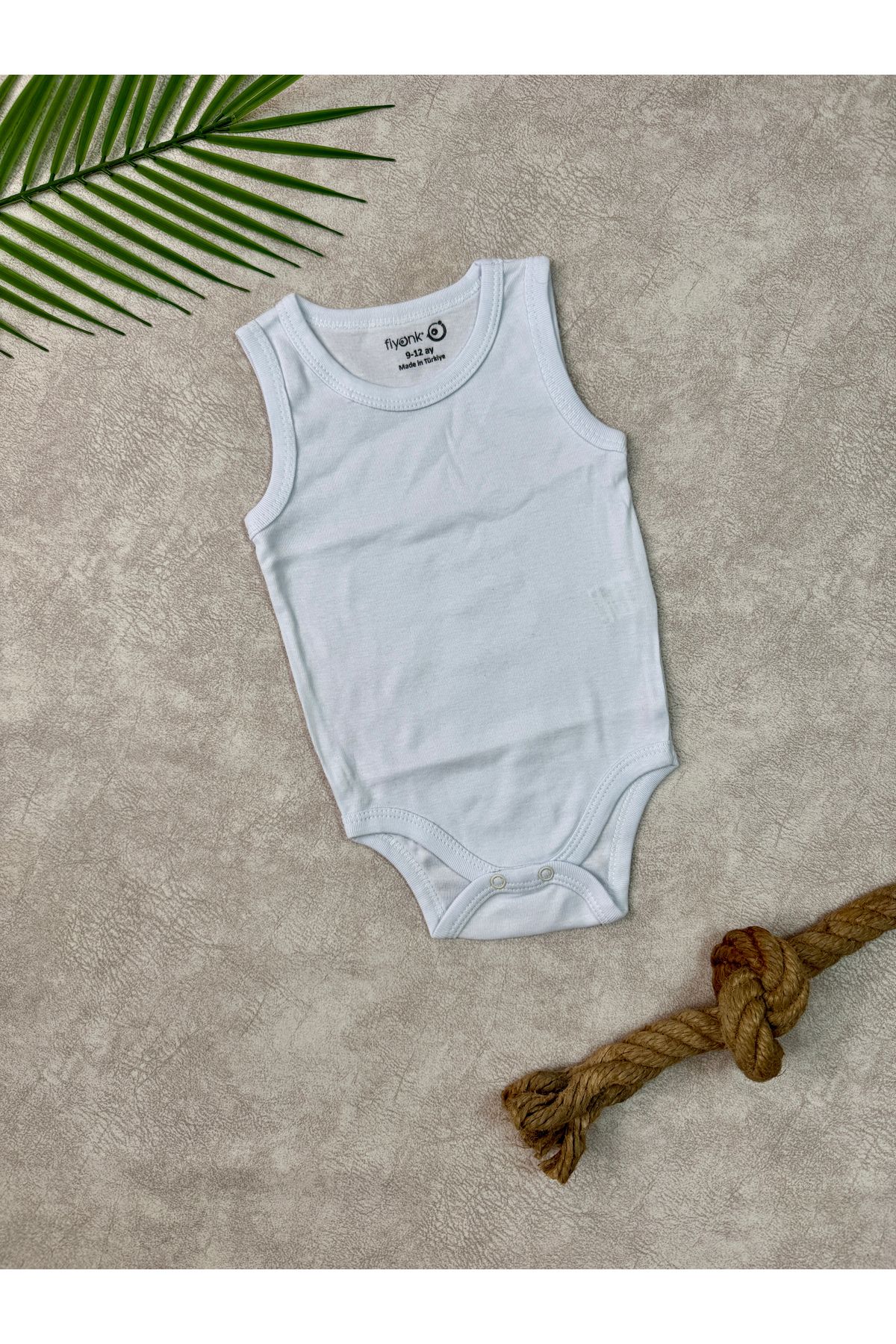 FİYONK %100 Organik Pamuk 3'lü Atlet Bebek Body Çıtçıtlı