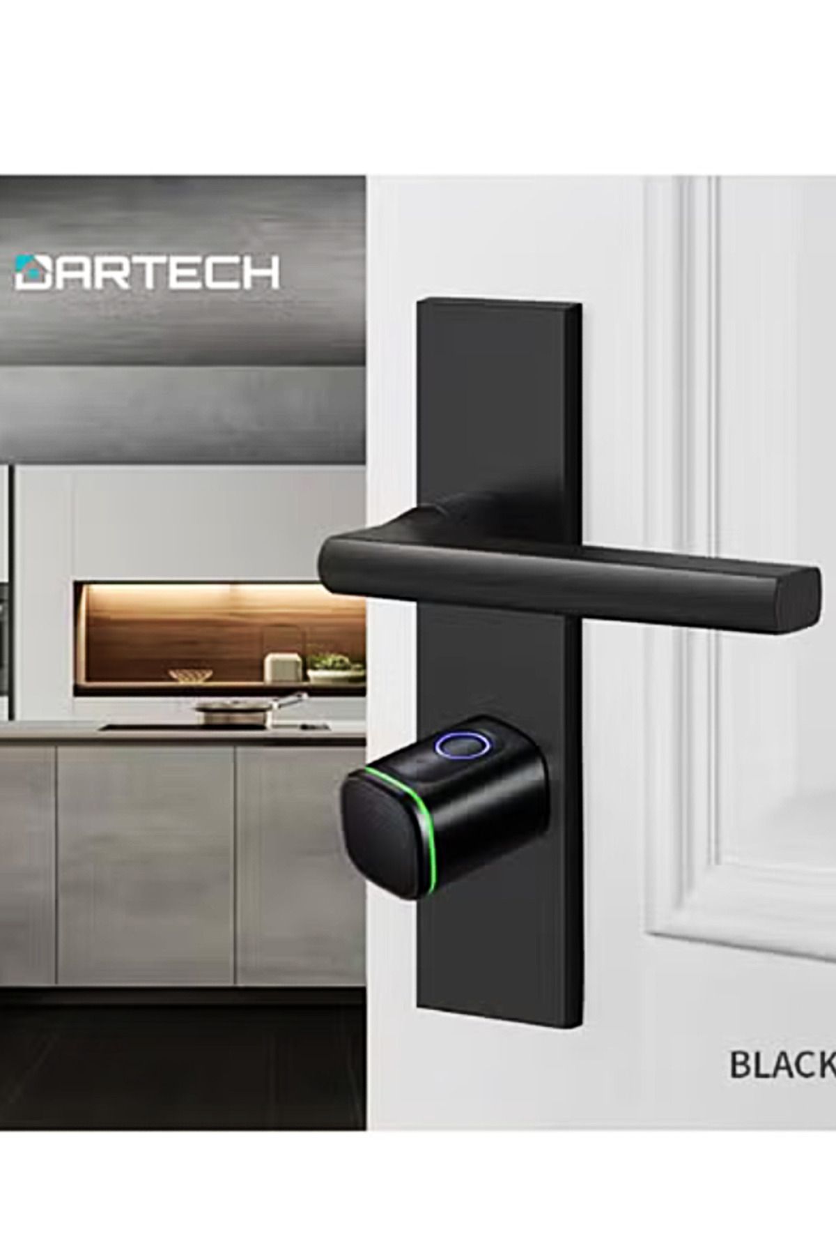 DarTech-Dartek Smart Lock with 4-Way Unlock, Fingerprint, Compatible with Any Door, Global Version, Smart Home Control System, Black 2