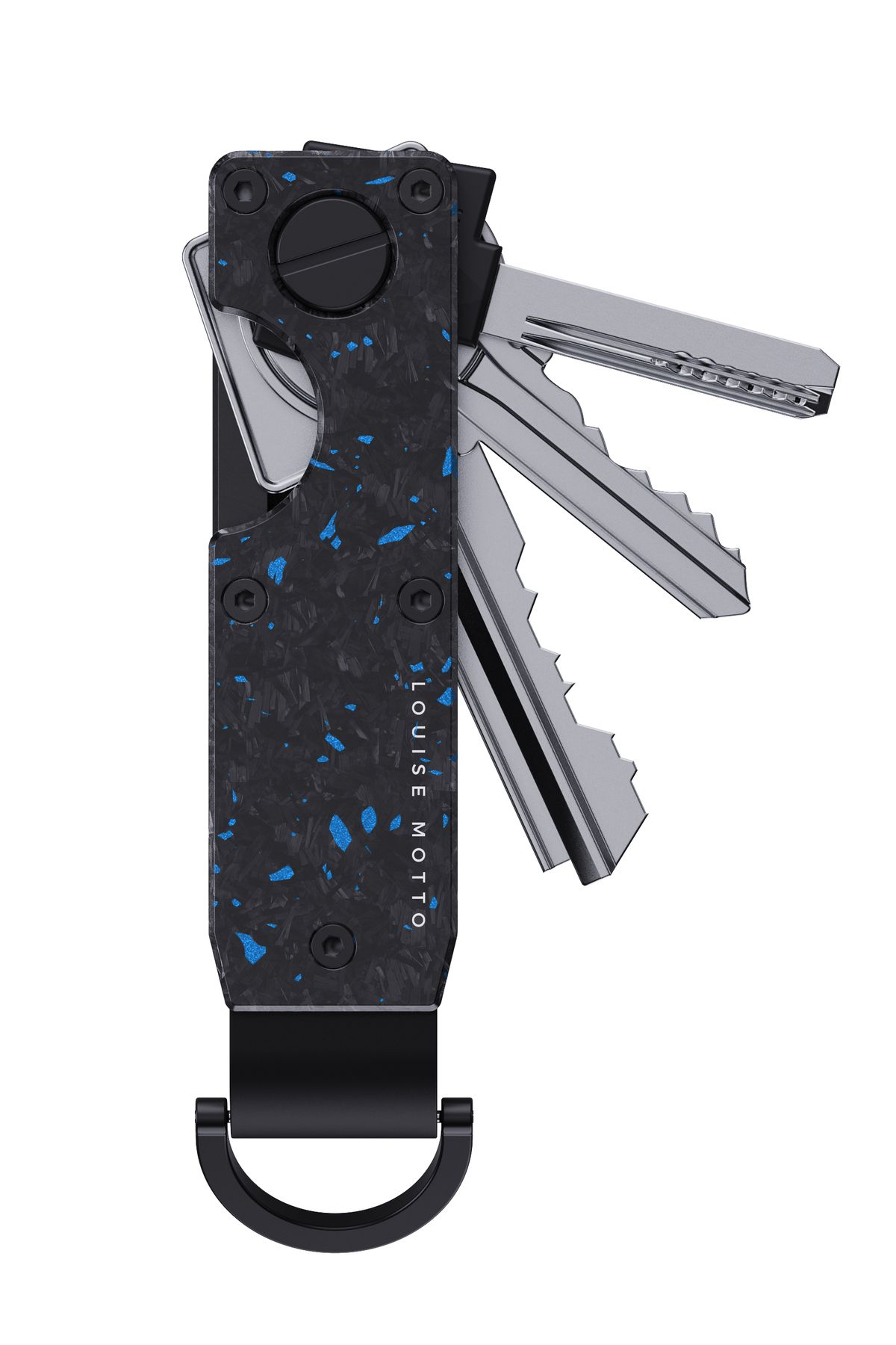 Louise Motto KeyX Nebula Anahtarlık - Minimalist, Şık - Dövme Karbon Fiber Premium Malzeme