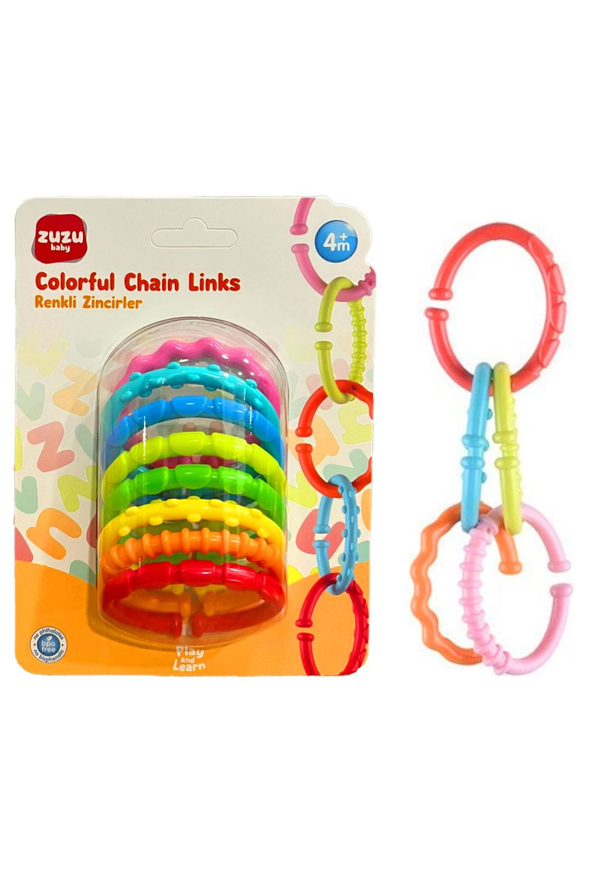 Zuzu Baby BEBEK AKTİVİTE OYUNCAĞI RENKLİ ZİNCİRLER 4M+