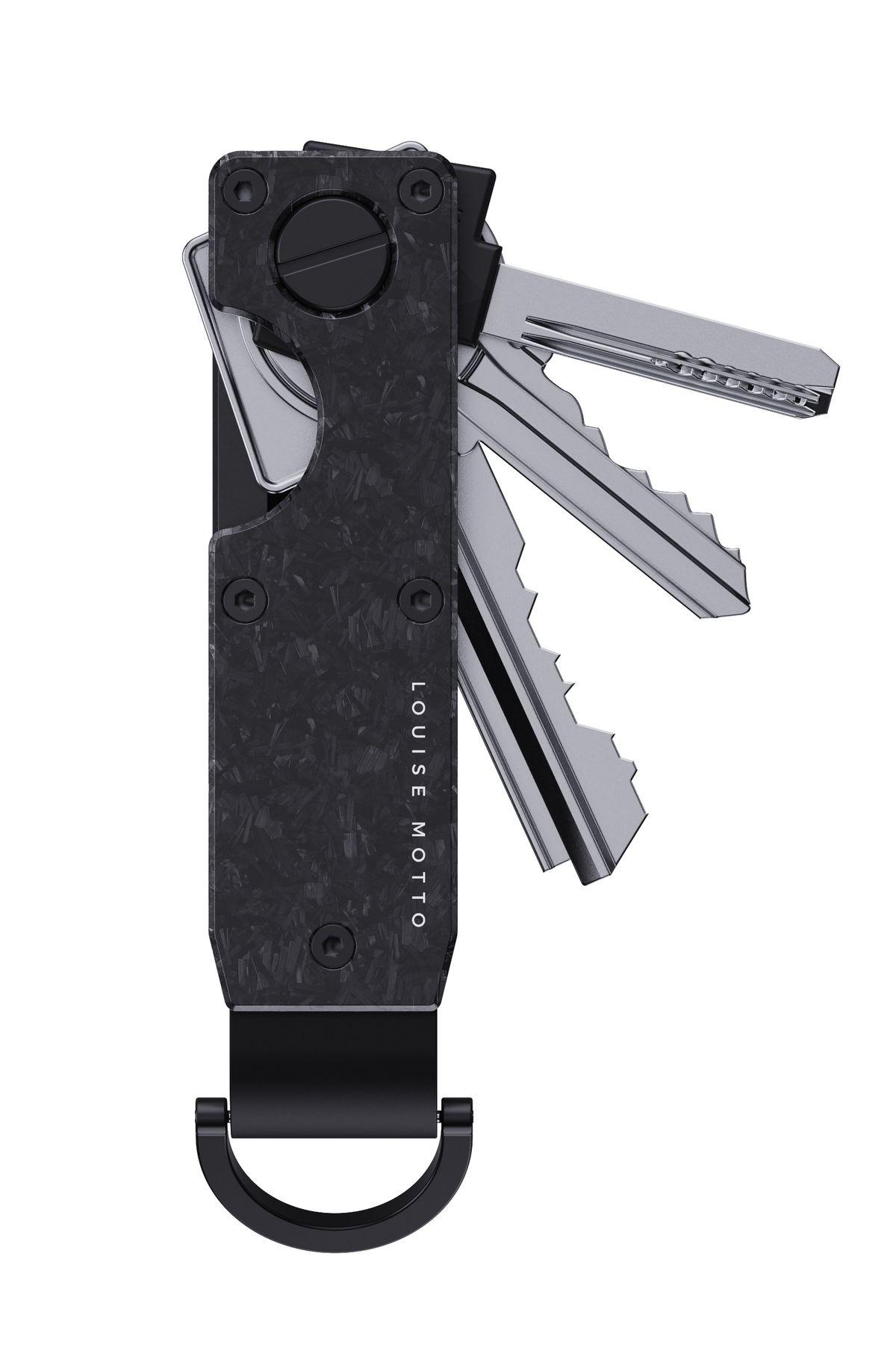 Louise Motto KeyX Nebula Anahtarlık - Minimalist, Şık - Dövme Karbon Fiber Premium Malzeme