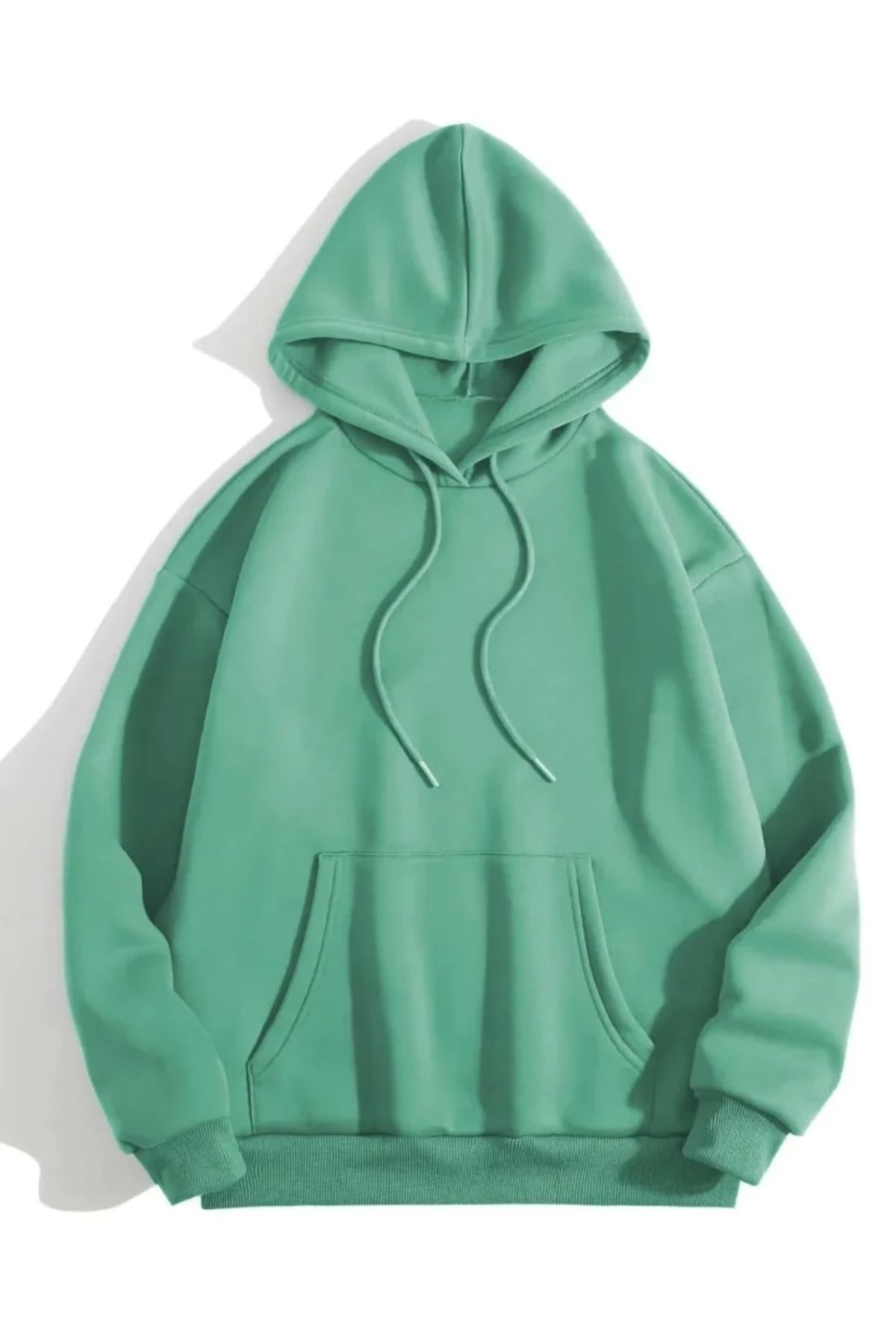 Silerra Erkek Düz Kapüşonlu Sweat - Mint Yeşili