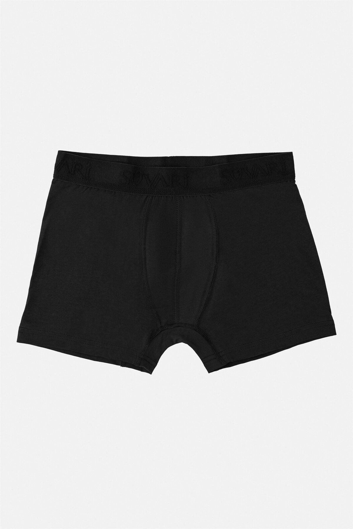 SÜVARİ Siyah Regular Düz Boxer