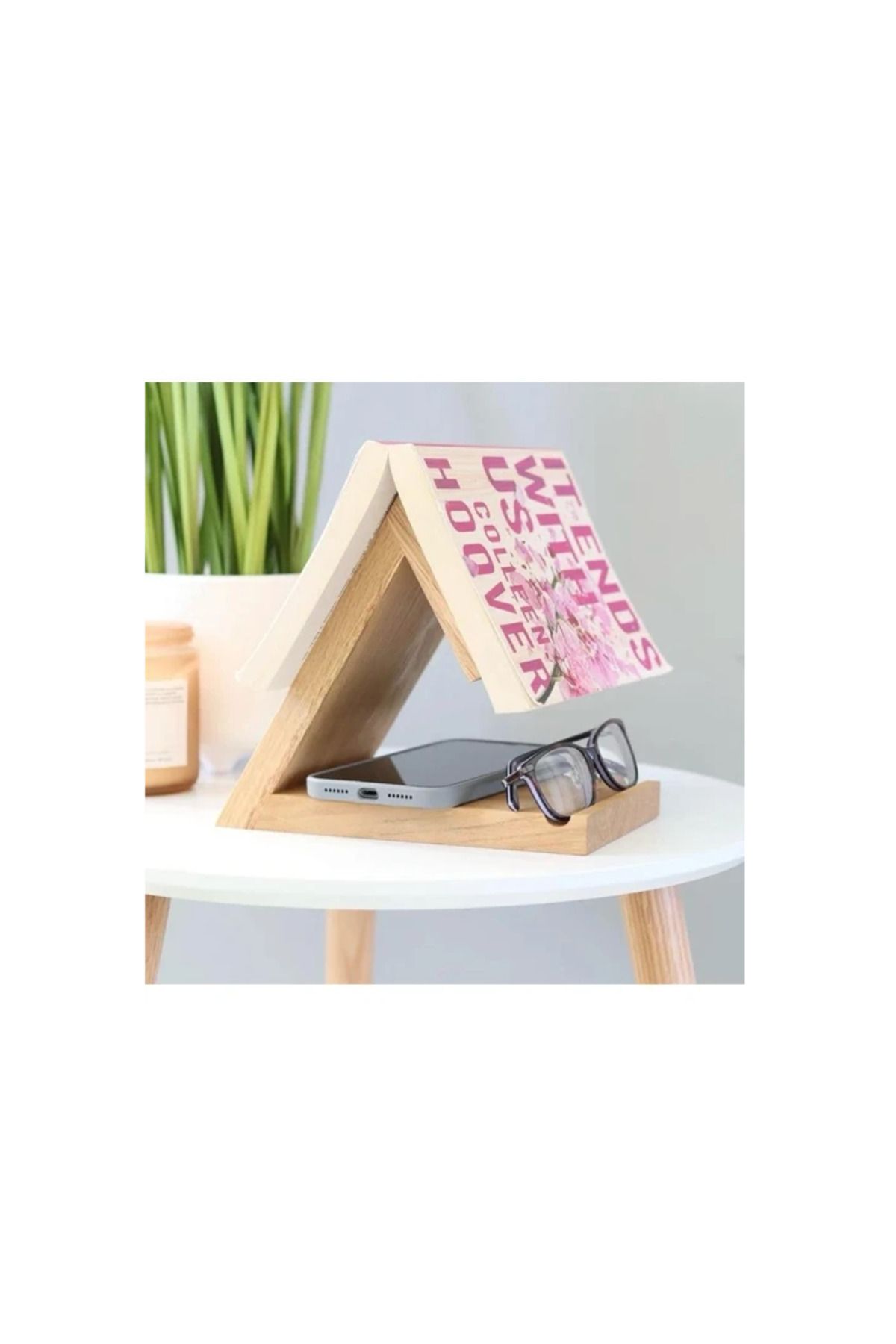 Mad Kitap Sayfası Tutucu Standı, Ahşap Üçgen Ayraç, Masa Üstü Kitap Okuma Desteği Kitap Standı,
