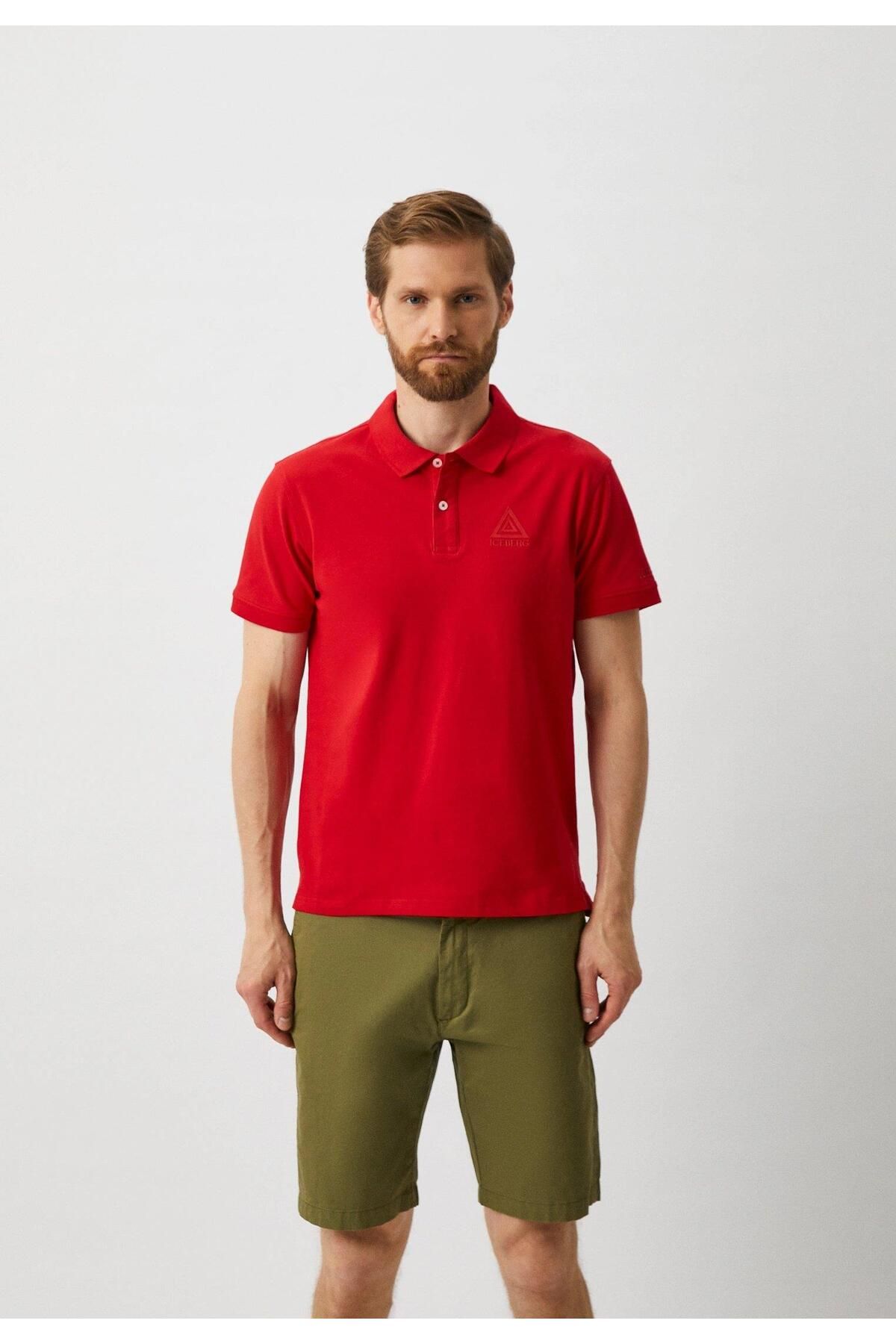 Iceberg ICE3MPL01 Triangle Polo T-Shirt Red