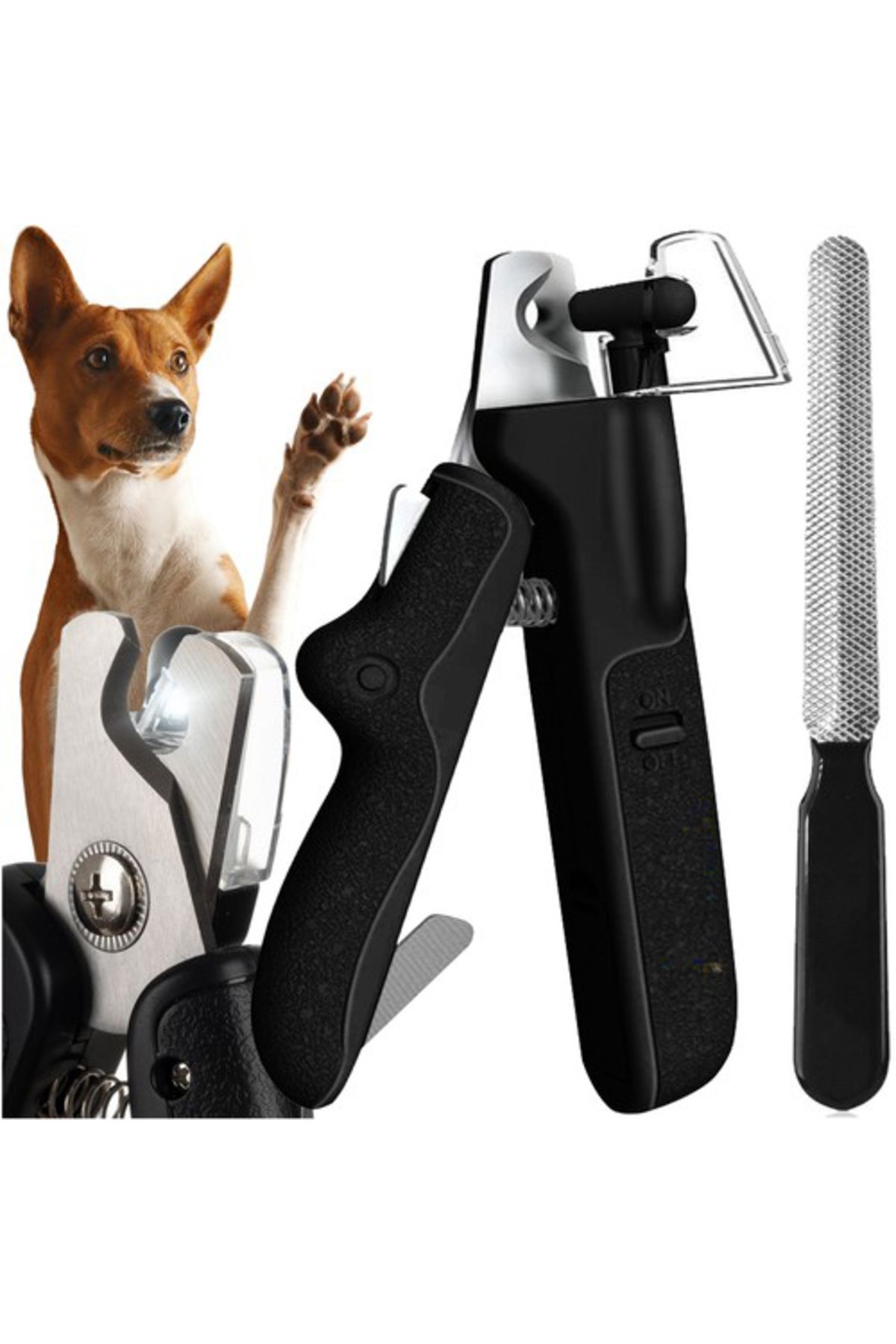 zola-Animal nail clipper and file set, with LED, non-slip handle, ON/OFF, 15x2.5x5.5 cm 1