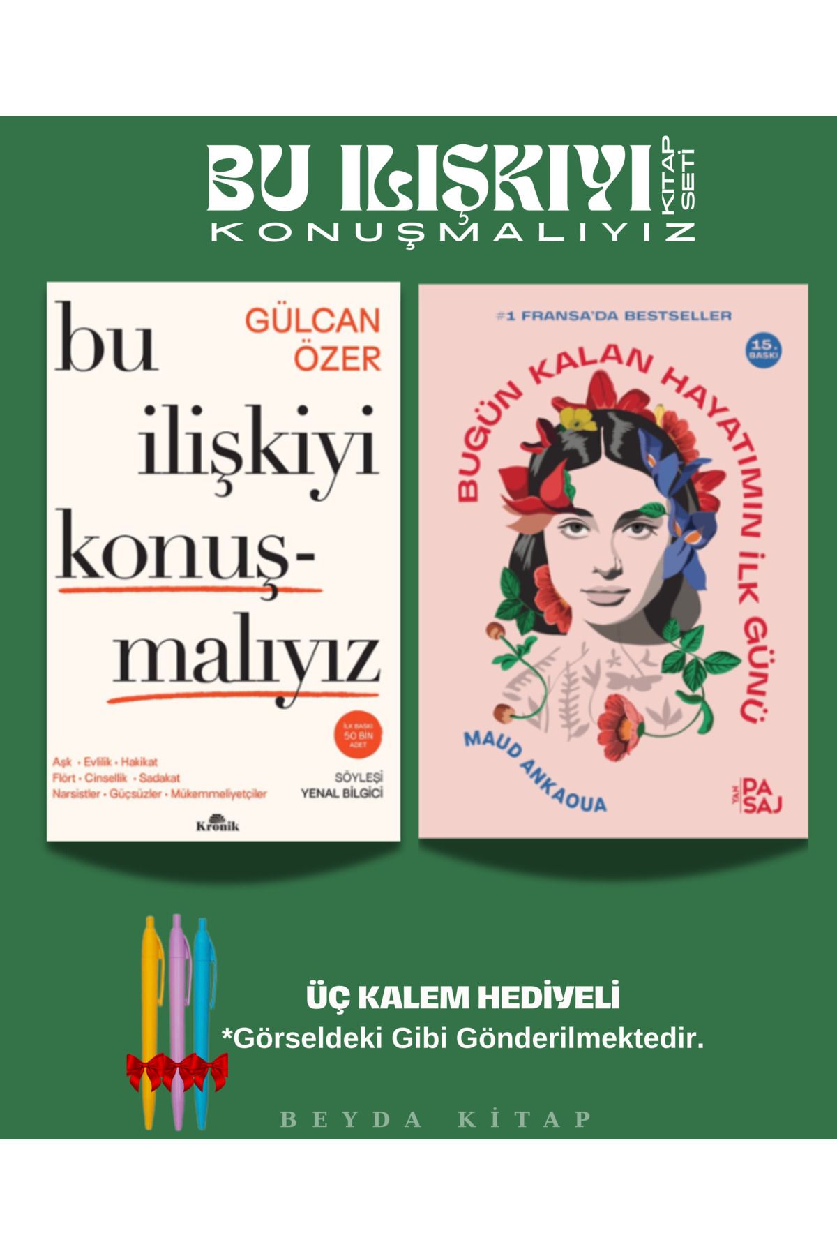 Kronik Kitap Bu İlişkiyi Konuşmalıyız - Kalan Hayatımın İlk Günü - Kitap Seti - Üç Kalem Hediyeli, ASKN56