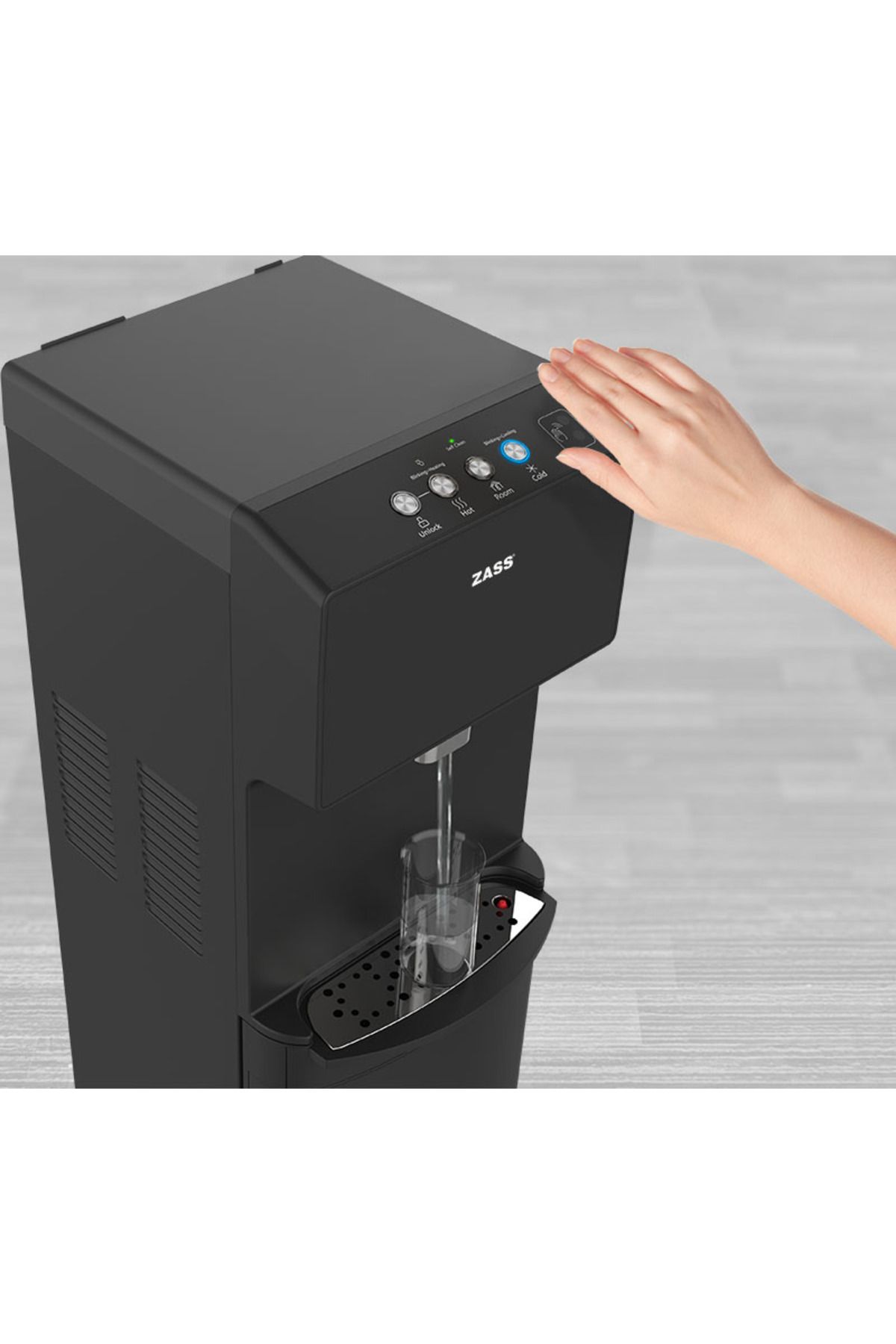 Zass-Water dispenser with compressor, digital, touchless Zass ZWD 21 CTL with bottle at the base 10