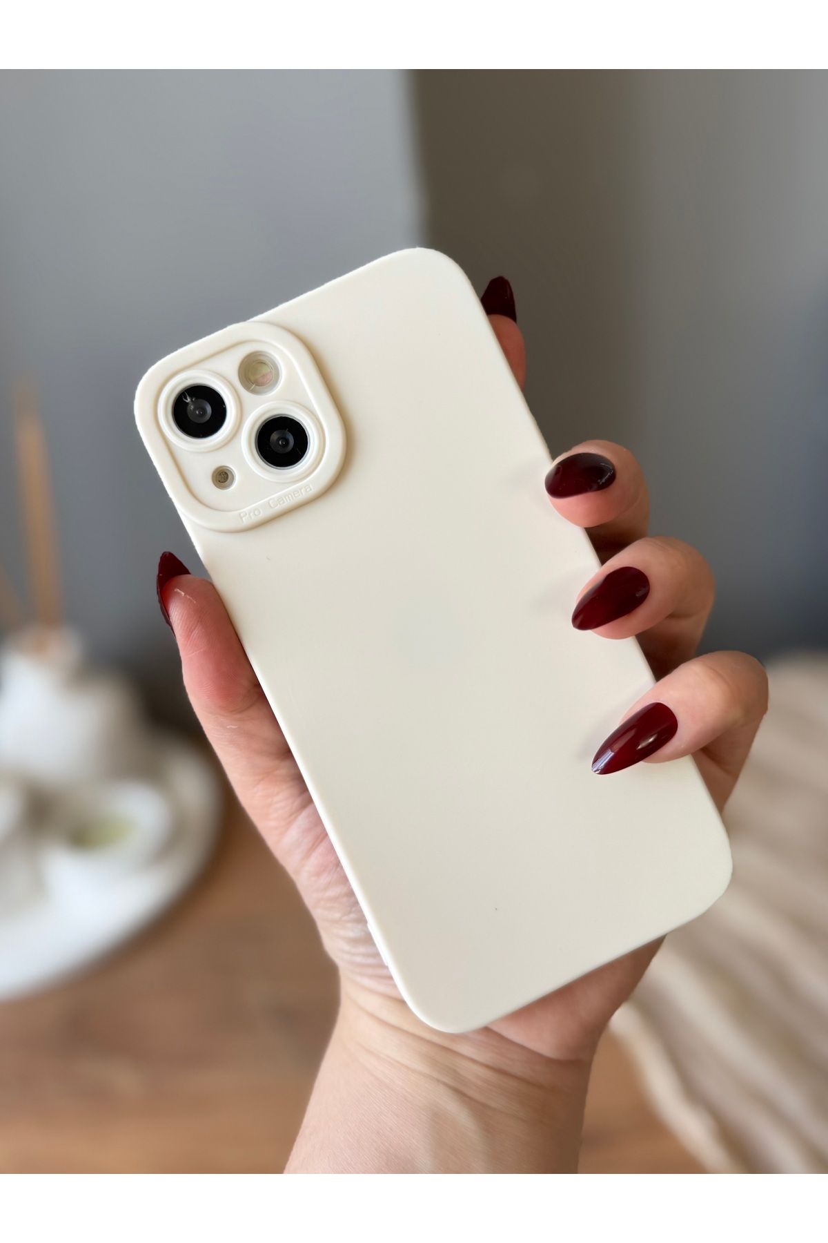 MirazTasarim IPHONE 13 DÜZ KREM RENK KILIF