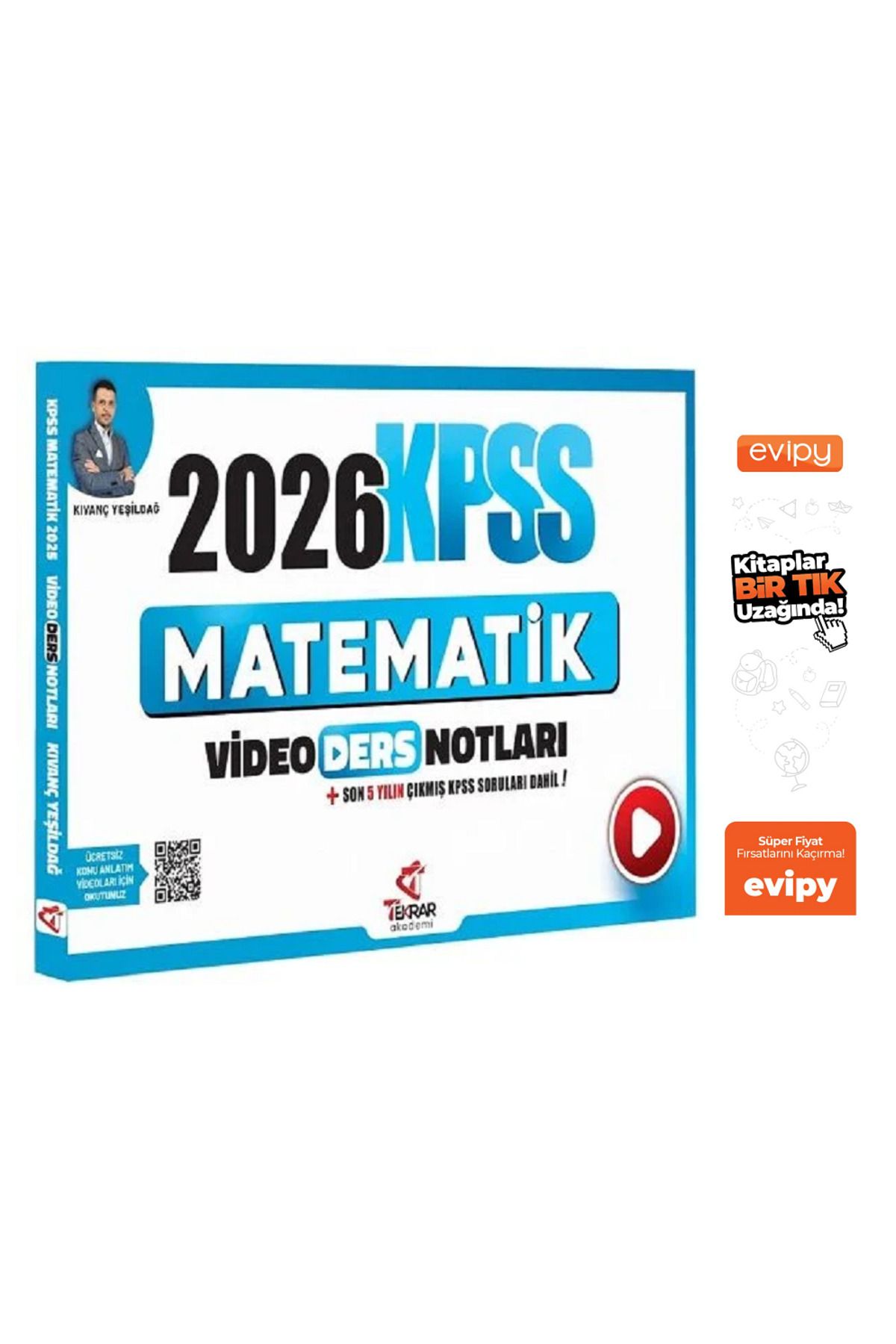 Tekrar Akademi Yayınları 2026 KPSS Matematik Video Ders Notları - Kıvanç Yeşildağ Ayraç Hediyeli