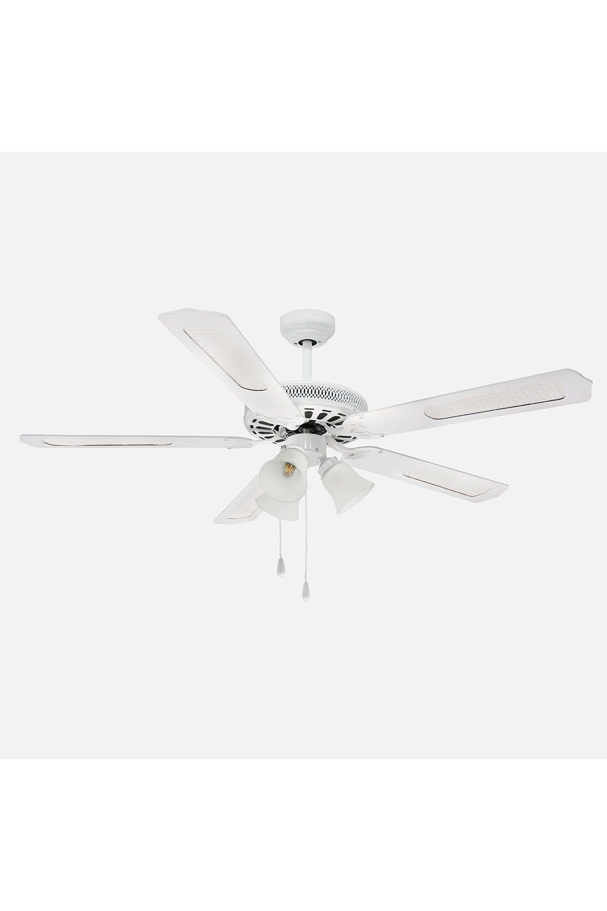 DLC Karayel 132cm Bakır Motor 3 Lambalı Tavan Vantilatörü Beyaz