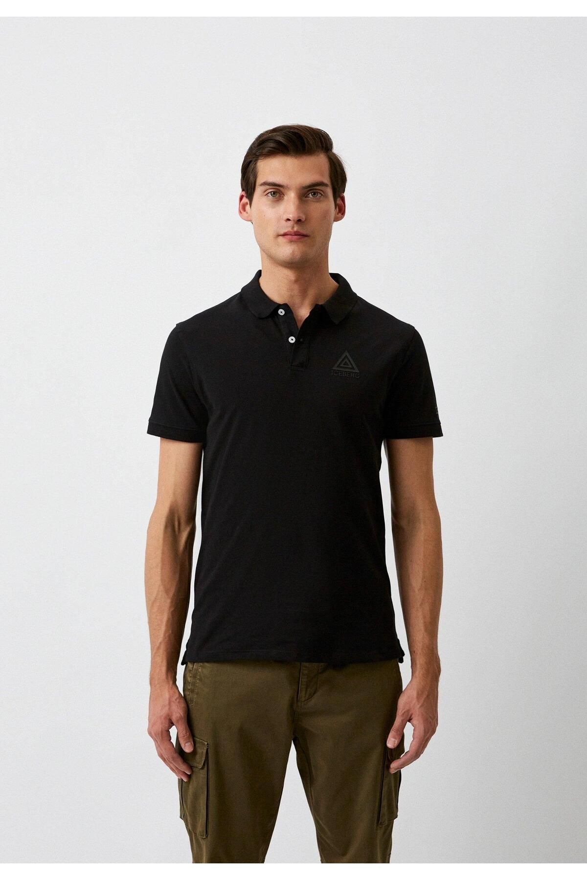 Iceberg ICE3MPL01 Triangle Polo T-Shirt Black