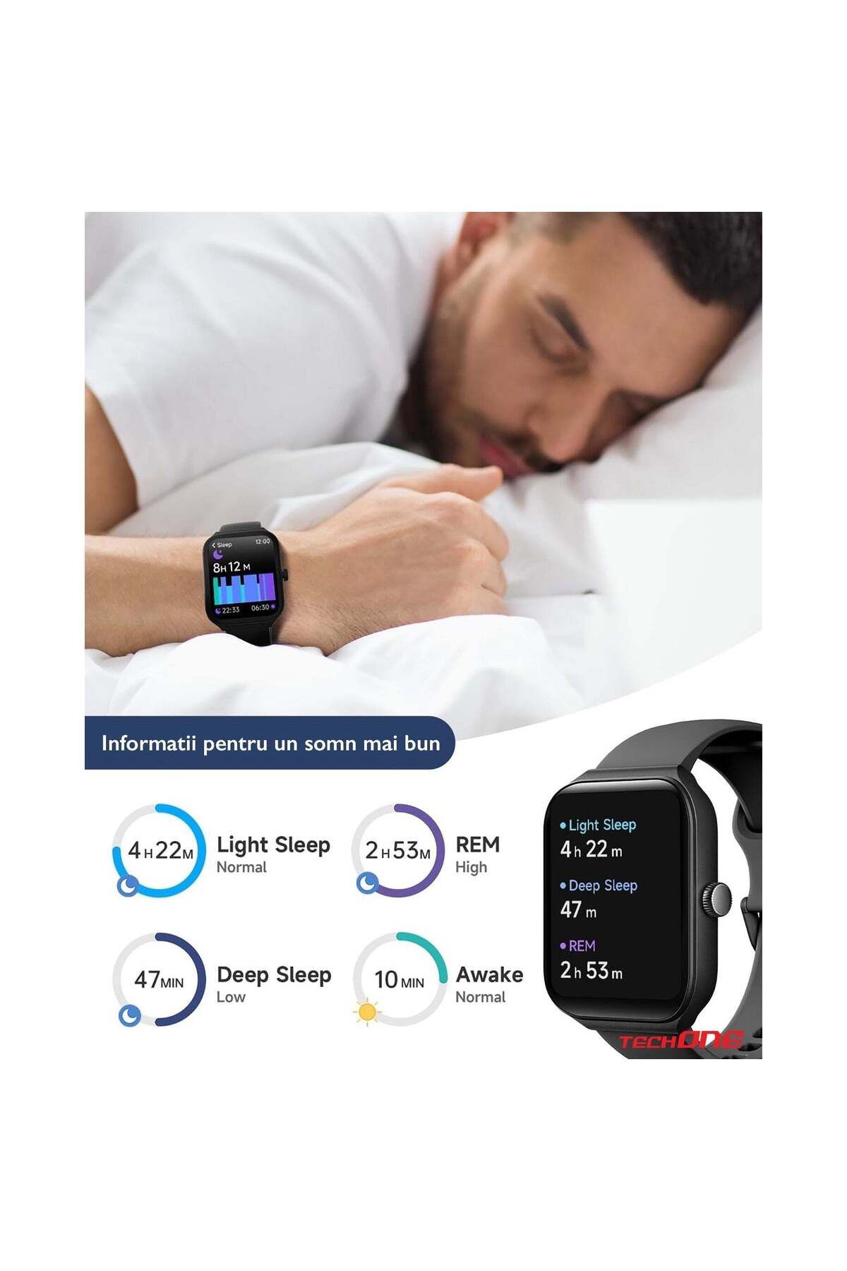 Techone-Ceas inteligent bărbătesc Vita Pulse, negru 6