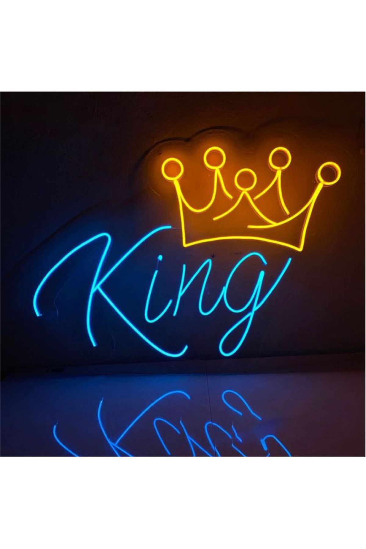 Afra Sanat Dekor King Yazılı Neon Duvar Lambası