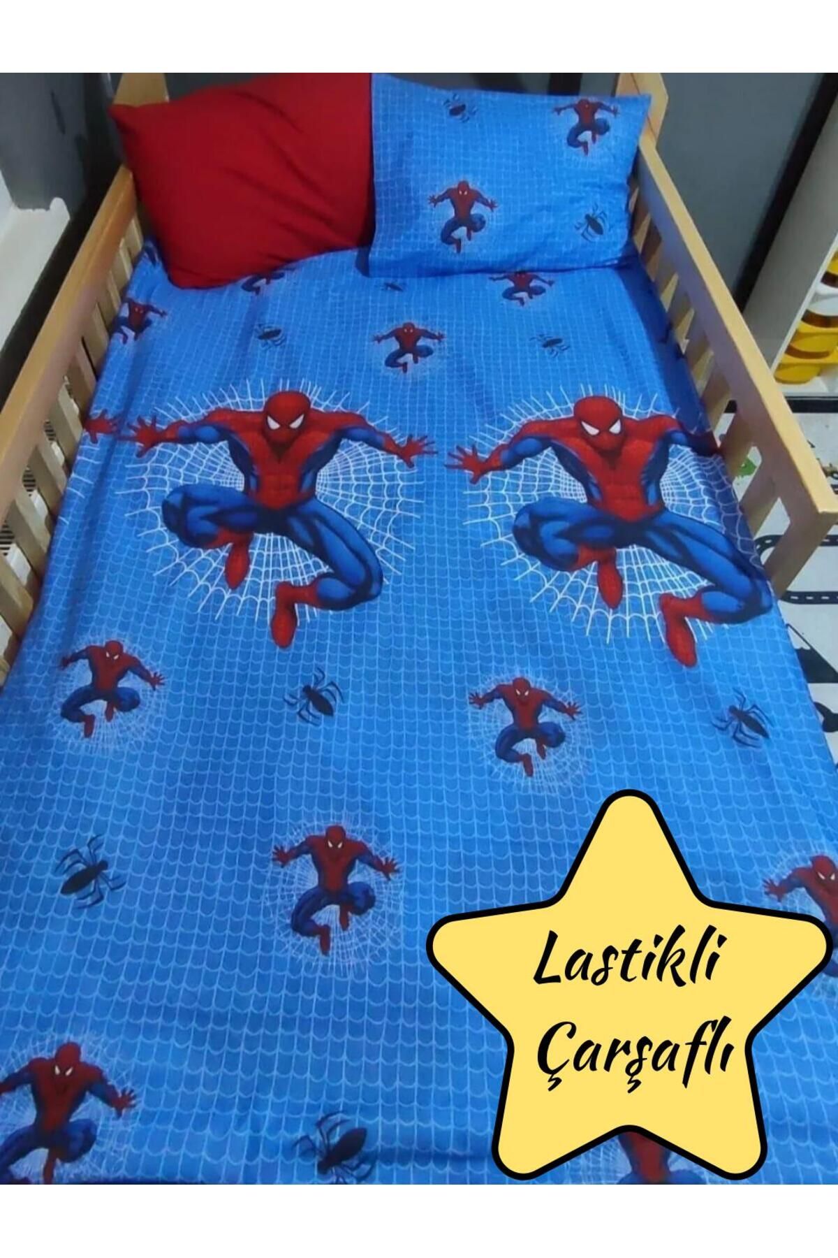 mihriban-Single Spider Children's Duvet Cover Set with Elastic Sheet 5