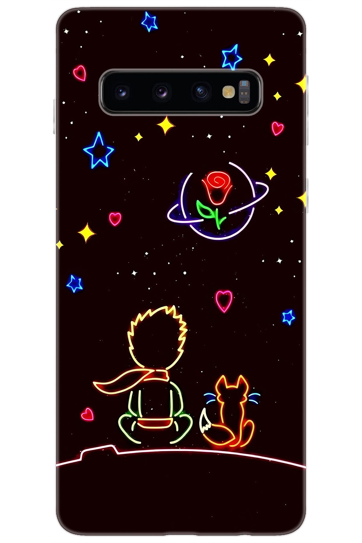 Ceppare Samsung Galaxy S10 (SM-G973F) Uyumlu Kılıf Desen Baskılı Silikon Küçük Prens STK:642 CP-eBKbYxt