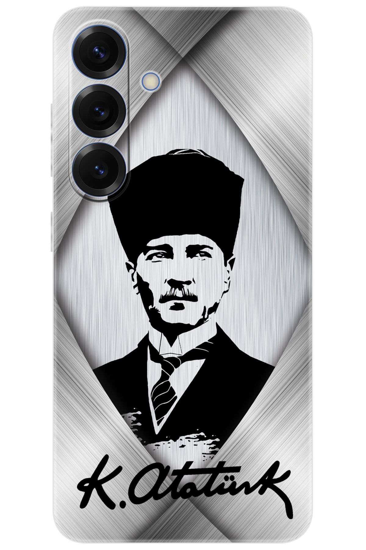 Ceppare Samsung Galaxy S25 (SM-S931B) Uyumlu Kılıf Desen Baskılı Silikon Atatürk Tasarım STK:402 CP-DJRqA9Y