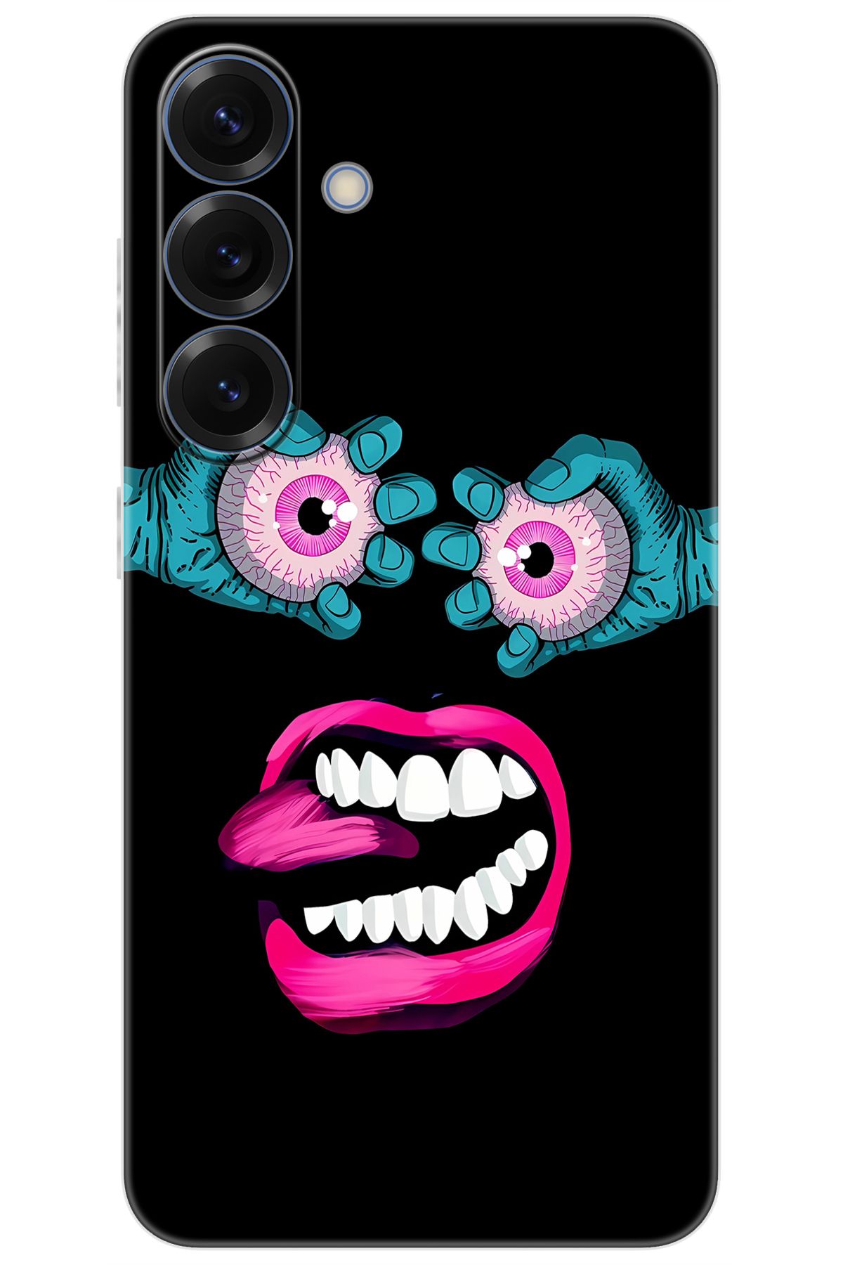 Ceppare Samsung Galaxy S25 (SM-S931B) Uyumlu Kılıf Desen Baskılı Silikon Çılgın Gözler STK:657 CP-FDsF3PO