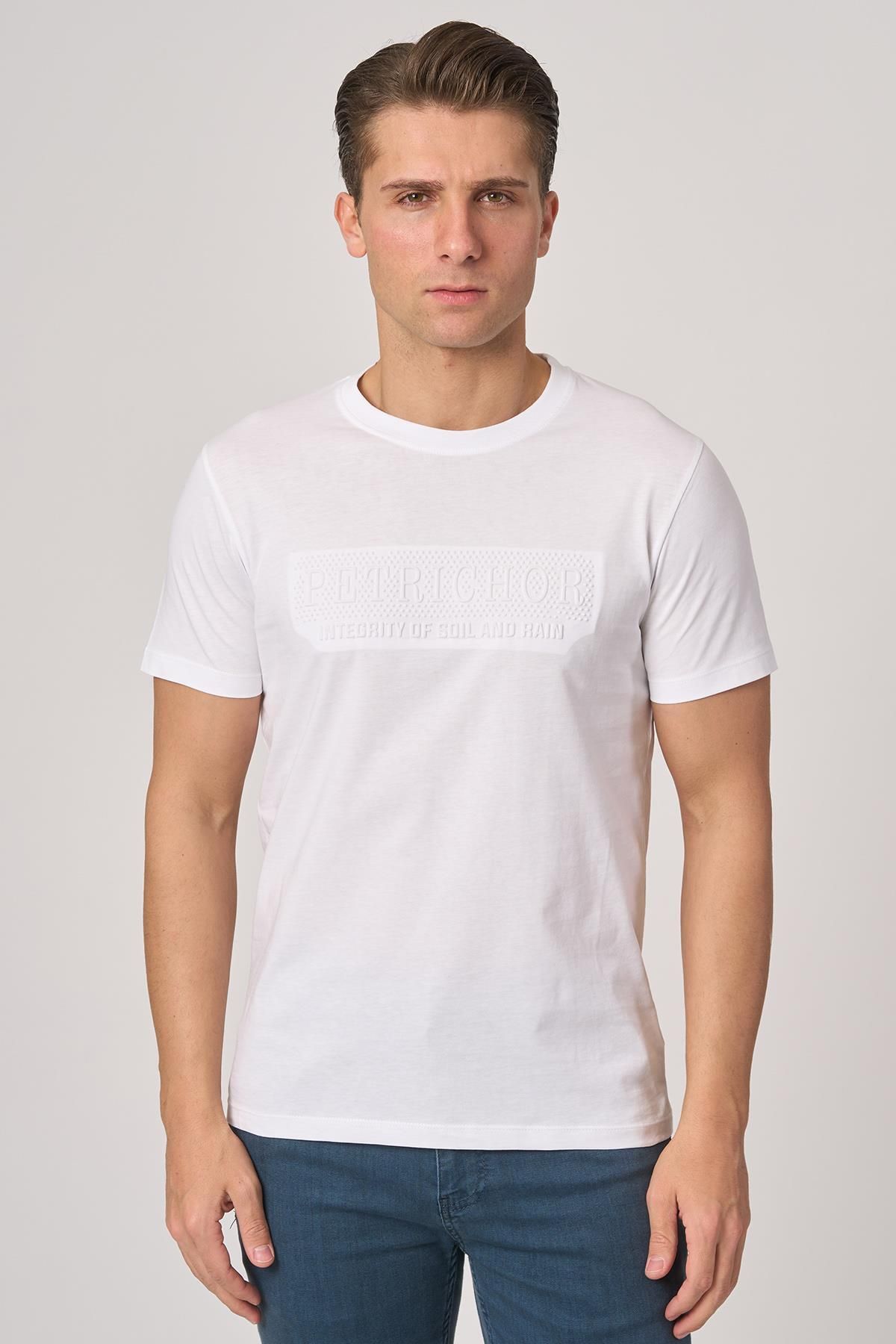 White Stone WHİTE STONE 2025-Y 3193 BİSİKLET YAKA TSHIRT BEYAZ