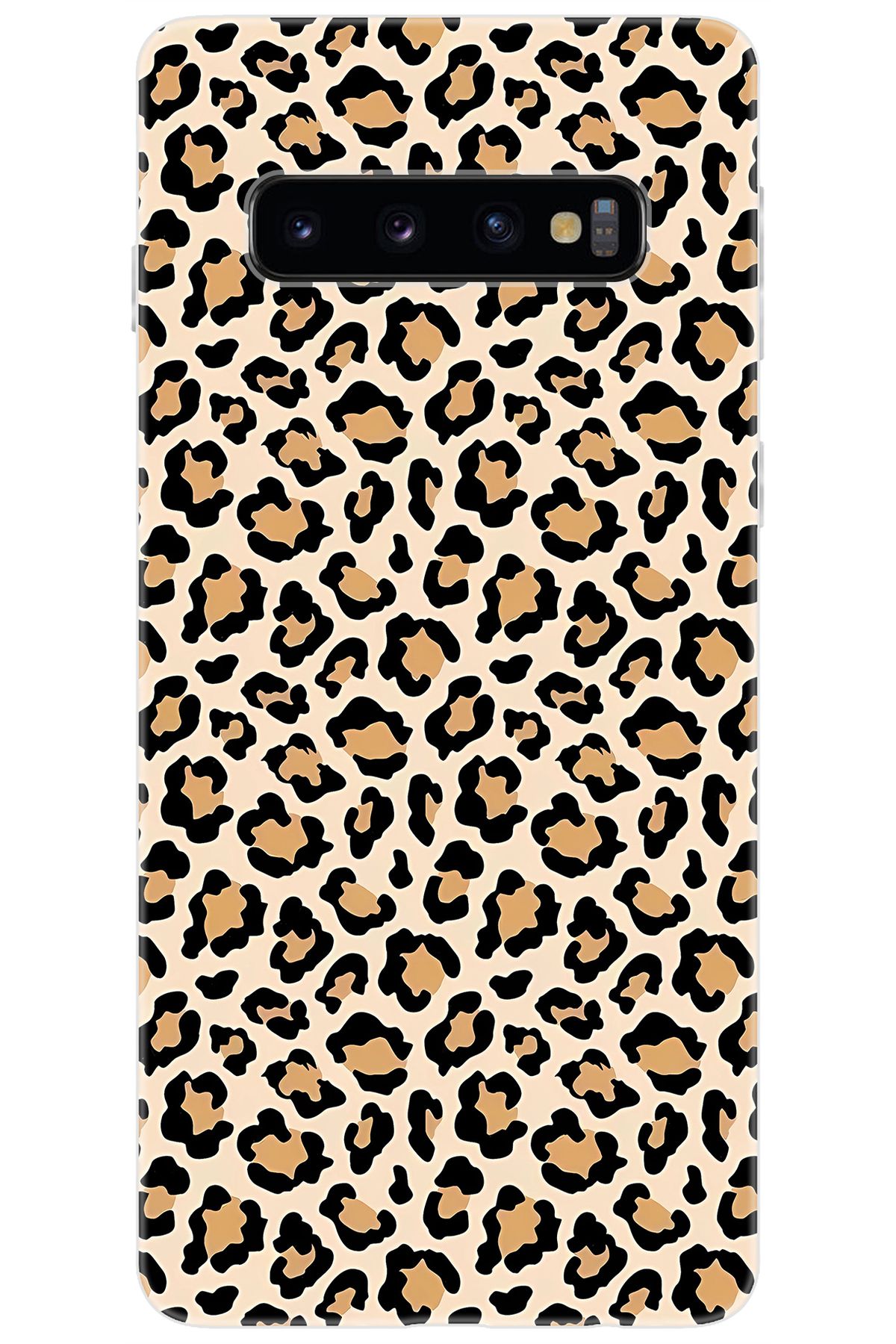 Ceppare Samsung Galaxy S10 (SM-G973F) Uyumlu Kılıf Desen Baskılı Silikon Leopar Desen STK:743 CP-m6ehq7g