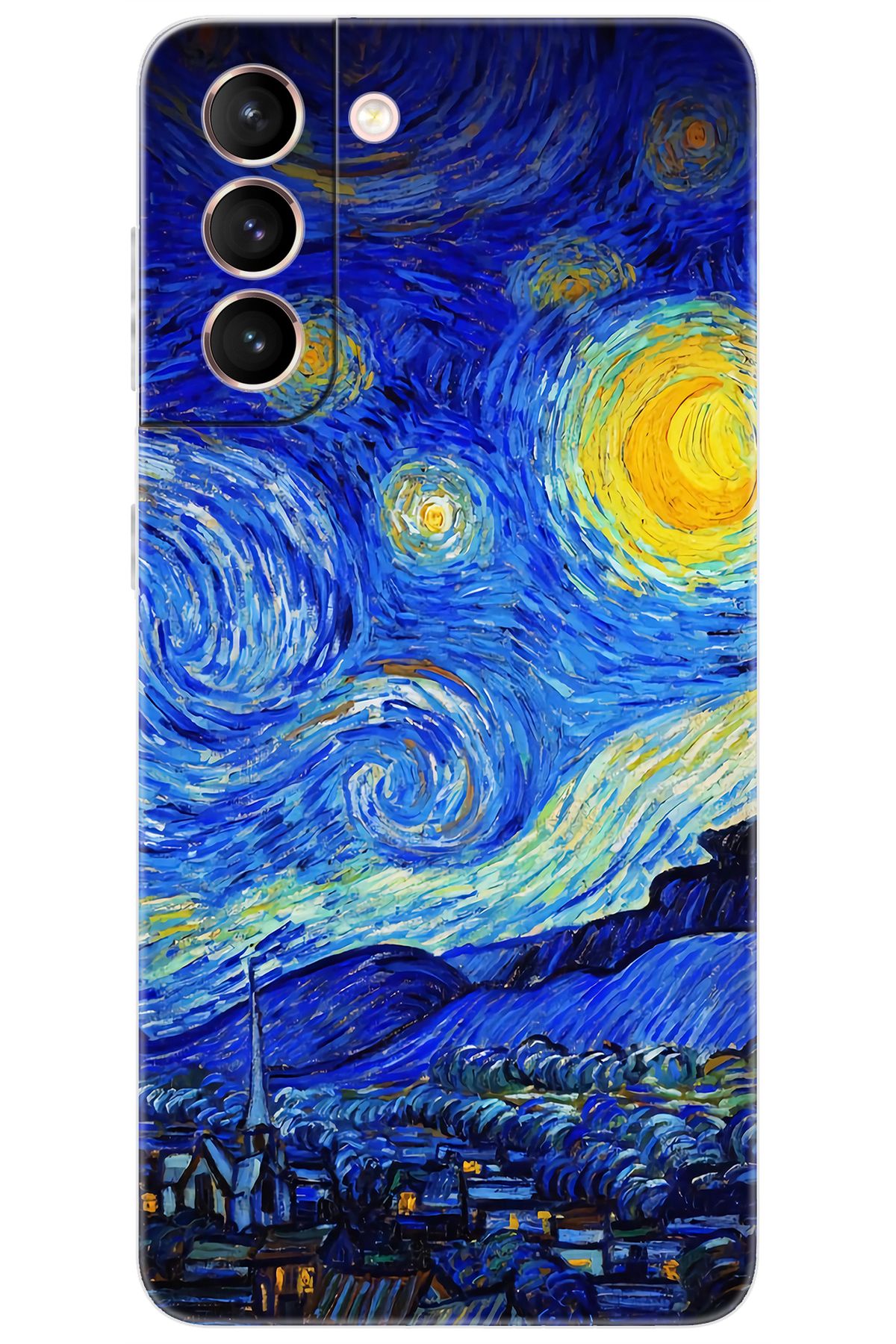 Ceppare Samsung Galaxy S21 (SM-G991B) Uyumlu Kılıf Desen Silikon Starry Night Yıldızlı Gece ST757 CP-Hbu99KS