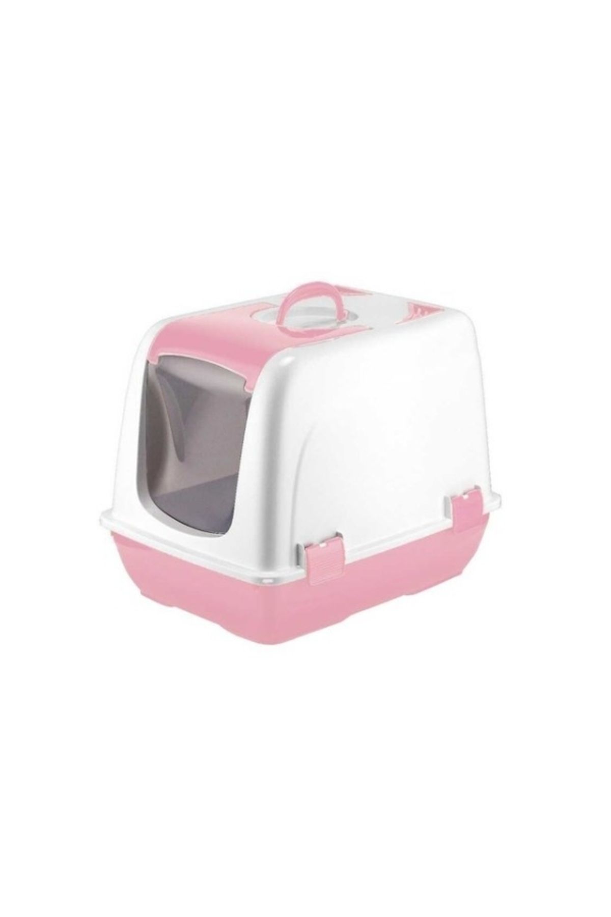 Shopyzone Mikopet Küçük Kapalı Kedi Tuvaleti Pembe