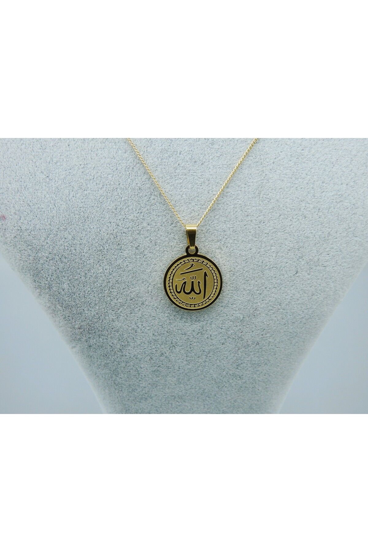 velissa ALLAH YAZILI ÇELİK KOLYE GOLD RENGİNDE
