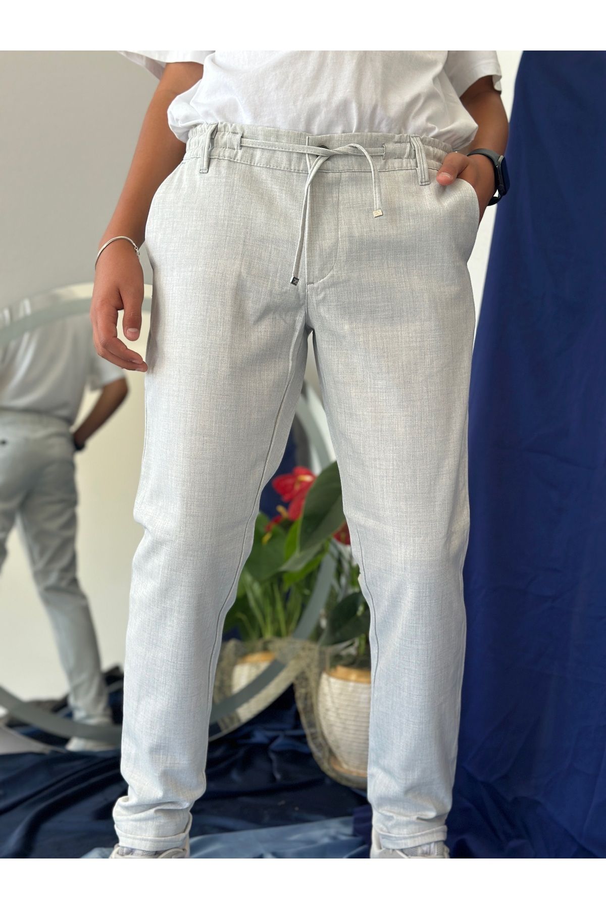 REDJEANS GİYİM ERKEK BEL LASTİKLİ GRİ JOGGER PANTOLON