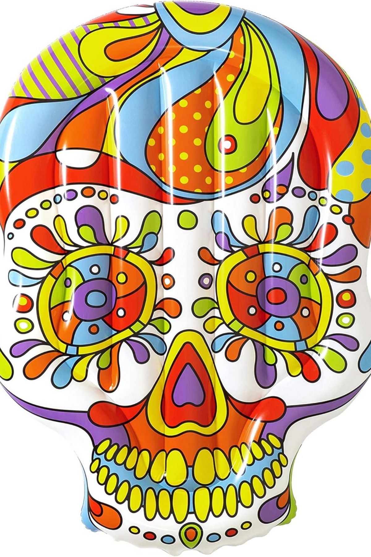 craftivio Kafatası Pop Desenli Skull Ada Yatak Premium Çok Renkli Deniz Havuz Yatağı Yeni Sezon 193x141 cm