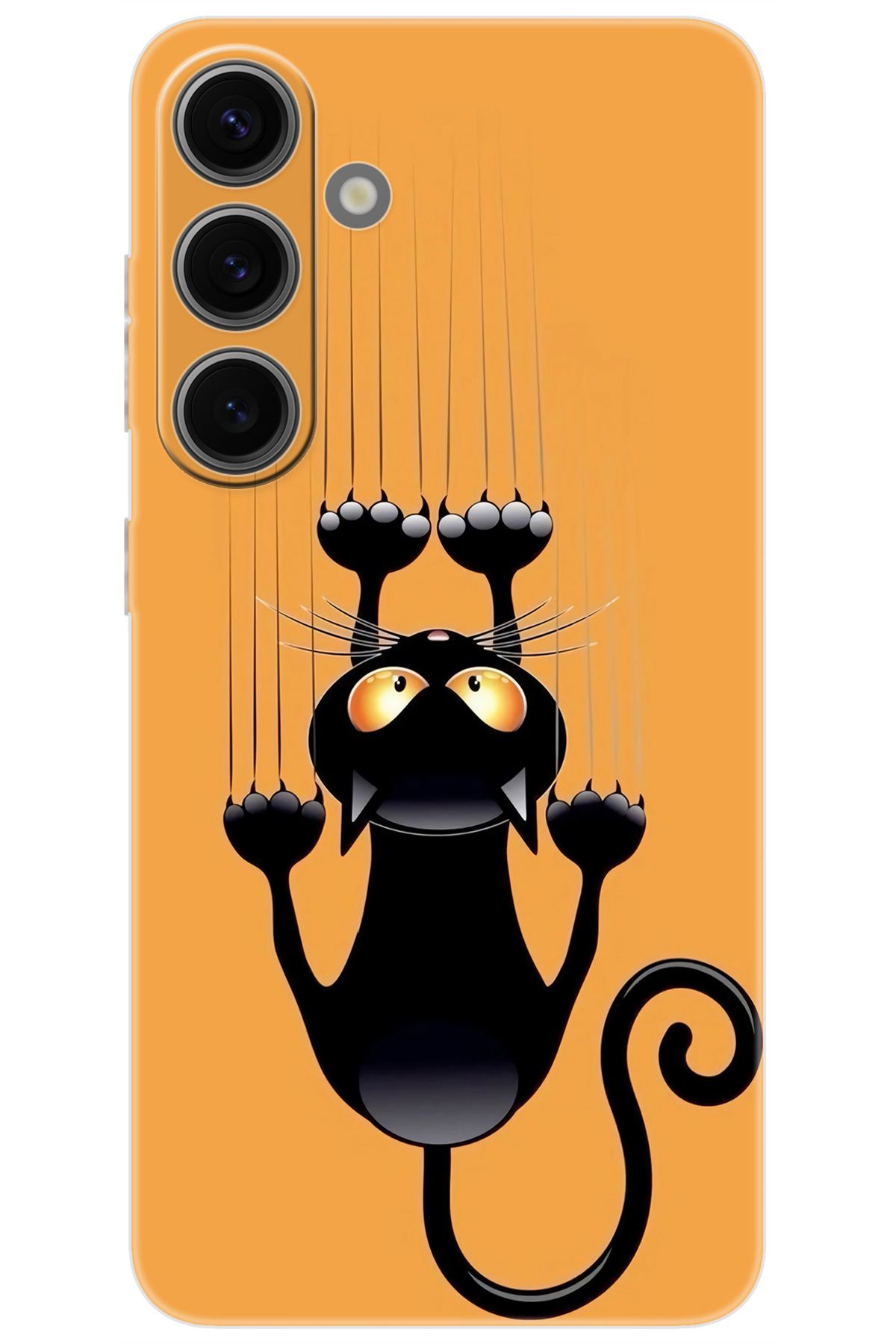 Ceppare Samsung Galaxy S24 (SM-S921B) Uyumlu Kılıf Desen Baskılı Silikon Kara Kedi STK:734 CP-fWBvVNM