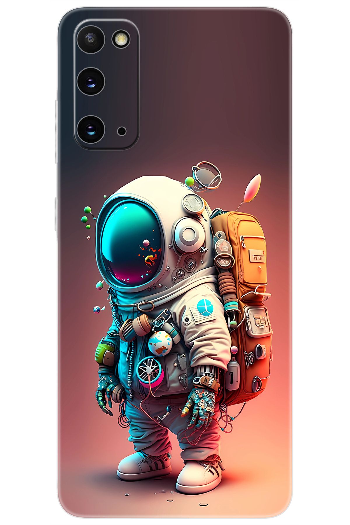 Ceppare Samsung Galaxy S20 (SM-G980F) Uyumlu Kılıf Desen Baskılı Silikon Astronot STK:682 CP-Yd8me5Y