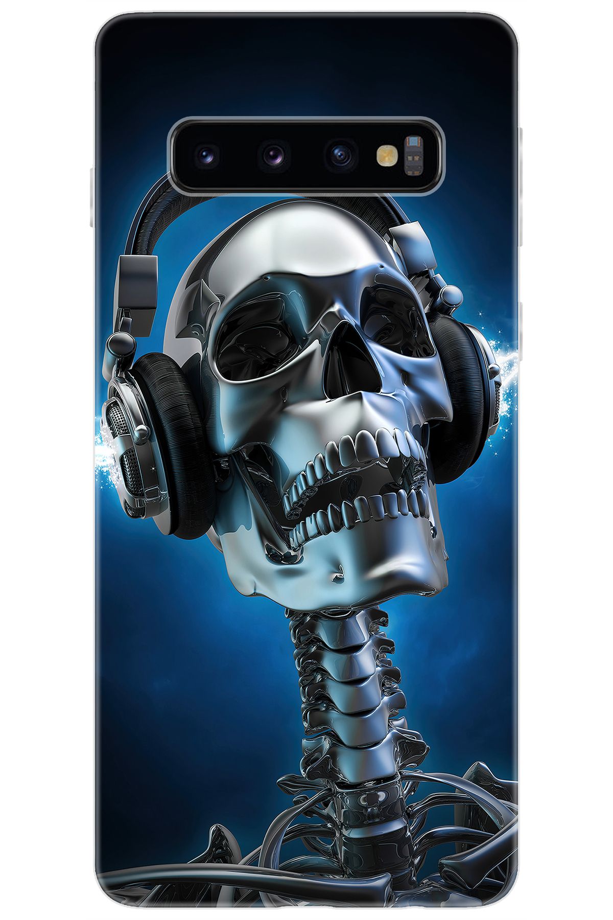 Ceppare Samsung Galaxy S10 (SM-G973F) Uyumlu Kılıf Desen Baskılı Silikon Metal İskelet STK:141 CP-rtBA6Ng