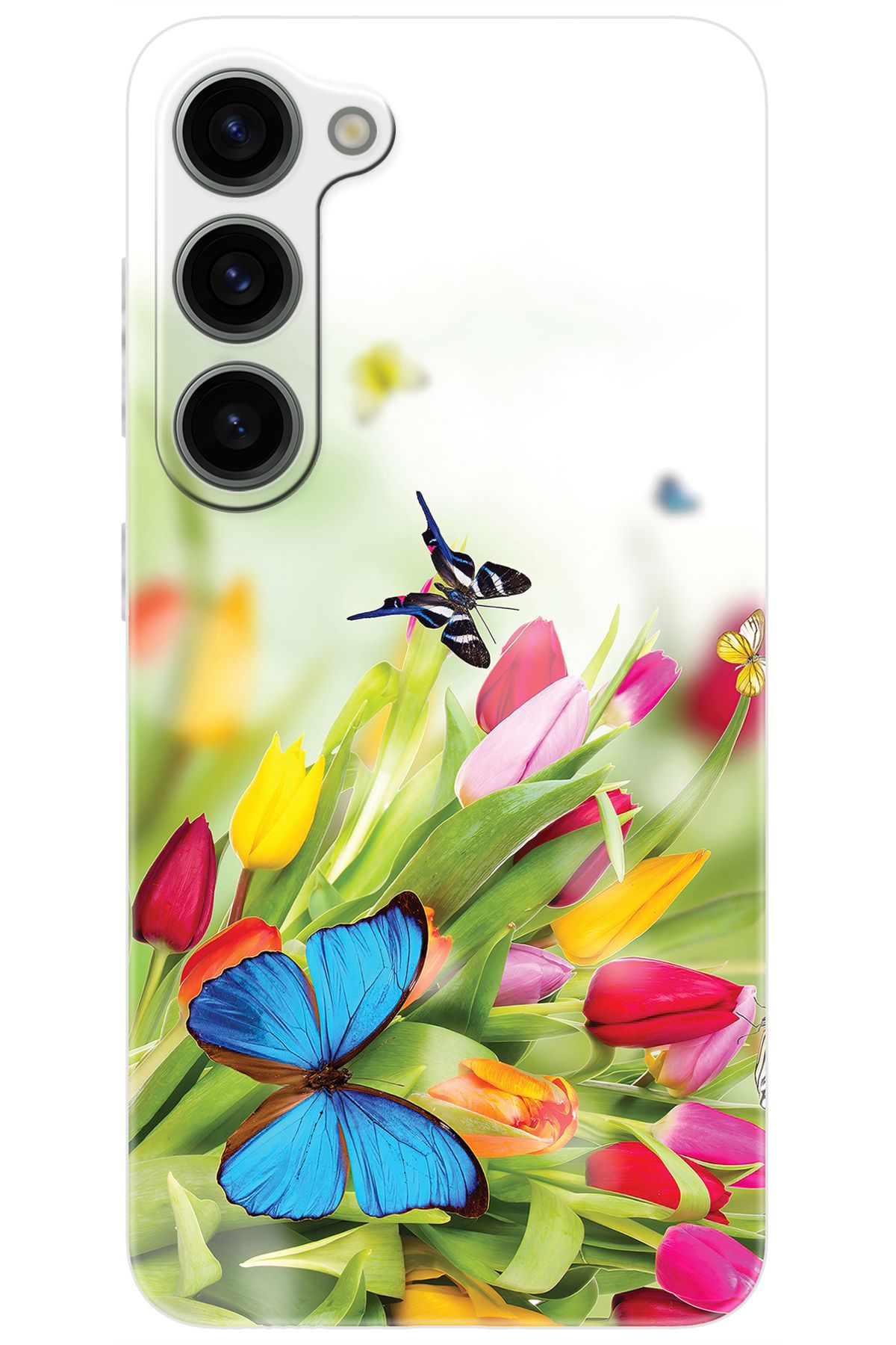 Ceppare Samsung Galaxy S23 (SM-S911B) Uyumlu Kılıf Desen Baskılı Silikon Kelebekler STK:542 CP-DJKowHc