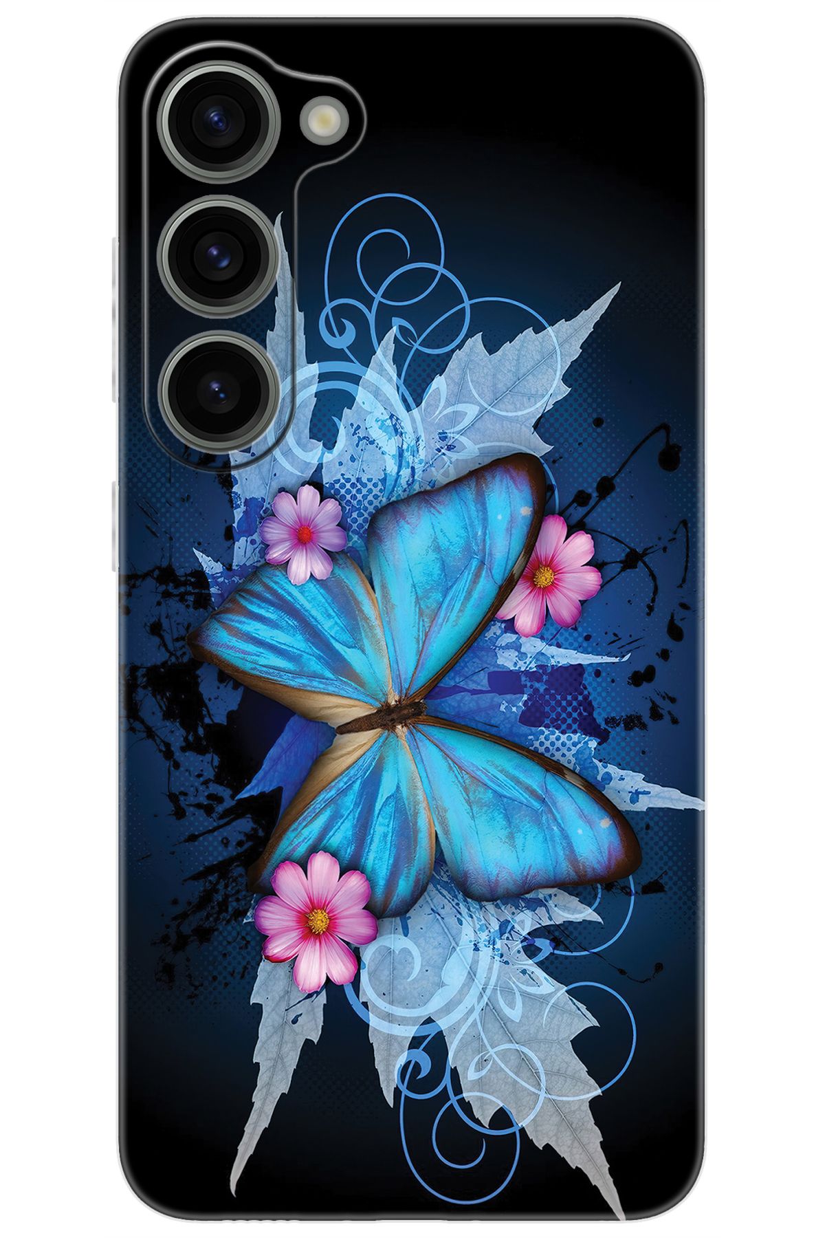 Ceppare Samsung Galaxy S23 (SM-S911B) Uyumlu Kılıf Desen Baskılı Silikon Kelebek Resim STK:550 CP-803zNOK