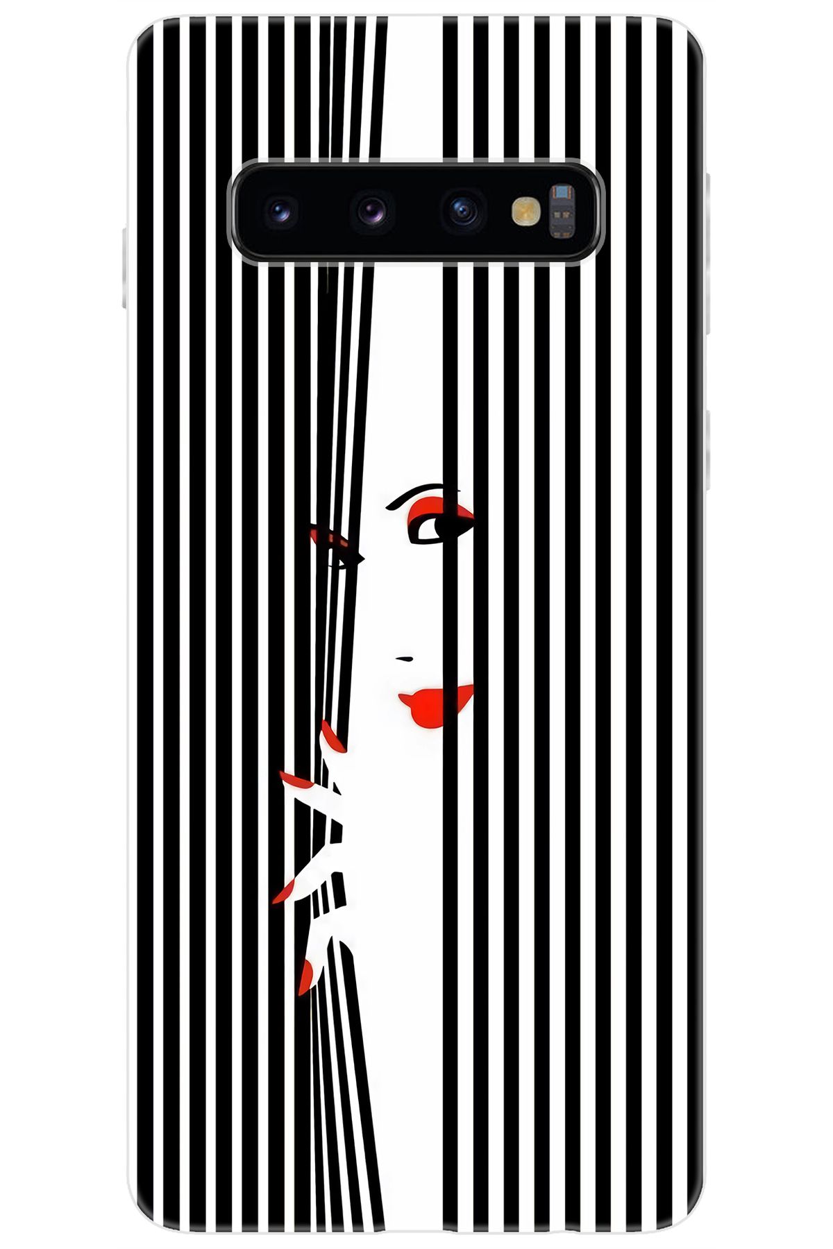Ceppare Samsung Galaxy S10 (SM-G973F) Uyumlu Kılıf Desenli Silikon Saklambaç Art Style STK:735 CP-CxkONW9
