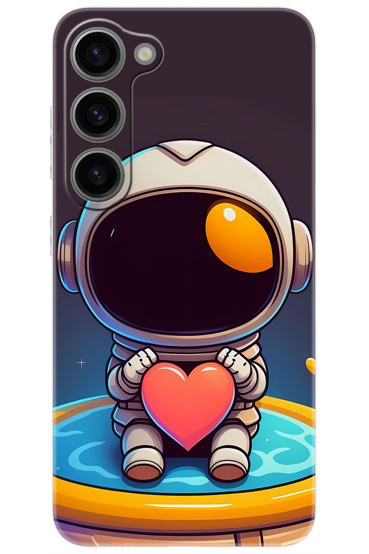 Ceppare Samsung Galaxy S23 (SM-S911B) Uyumlu Kılıf Desen Baskılı Silikon Sevimli Astronot STK:659 CP-goCY9hh