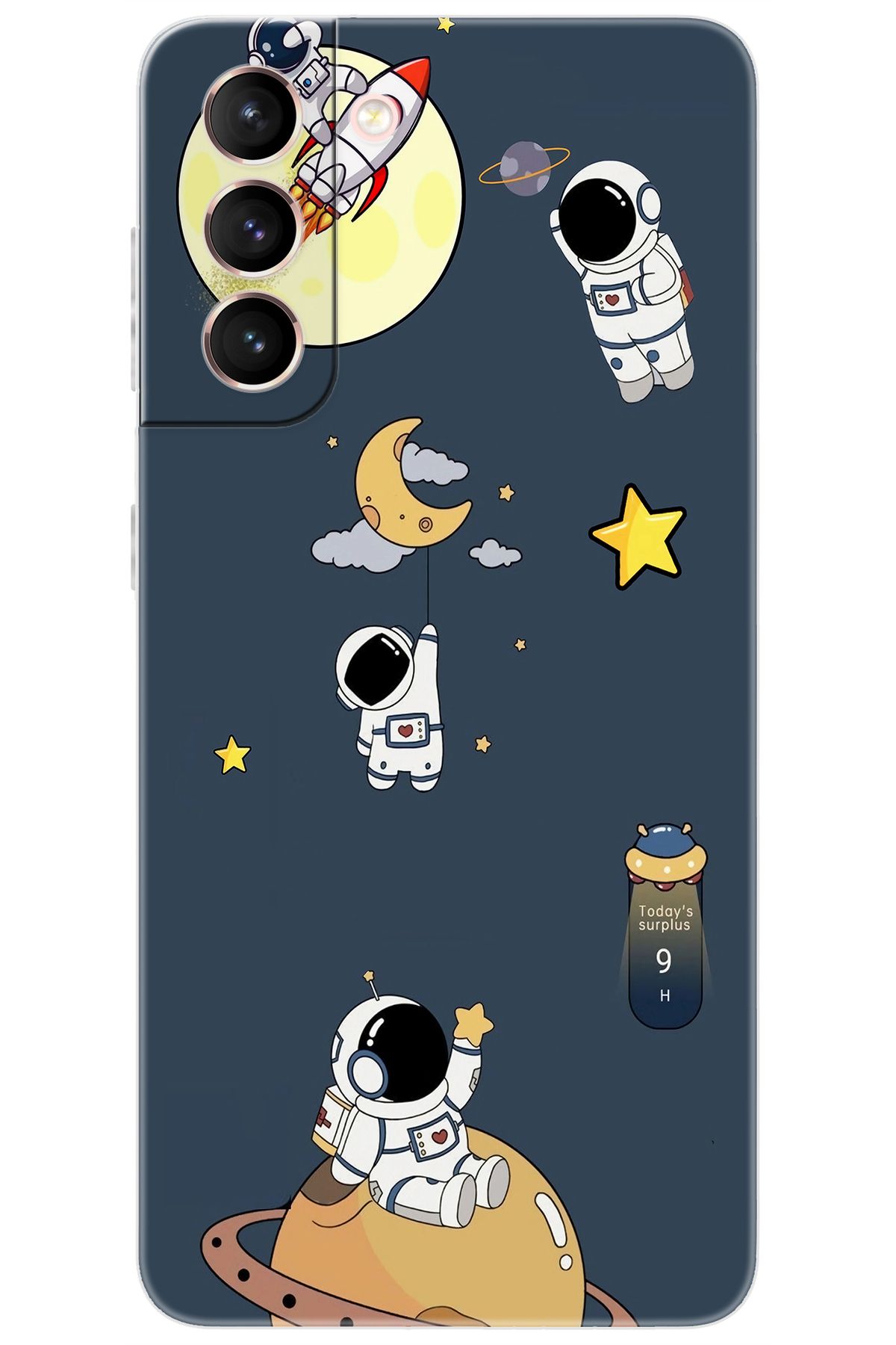 Ceppare Samsung Galaxy S21 (SM-G991B) Uyumlu Kılıf Desen Baskılı Silikon Astronot Serisi STK:725 CP-54bKcno