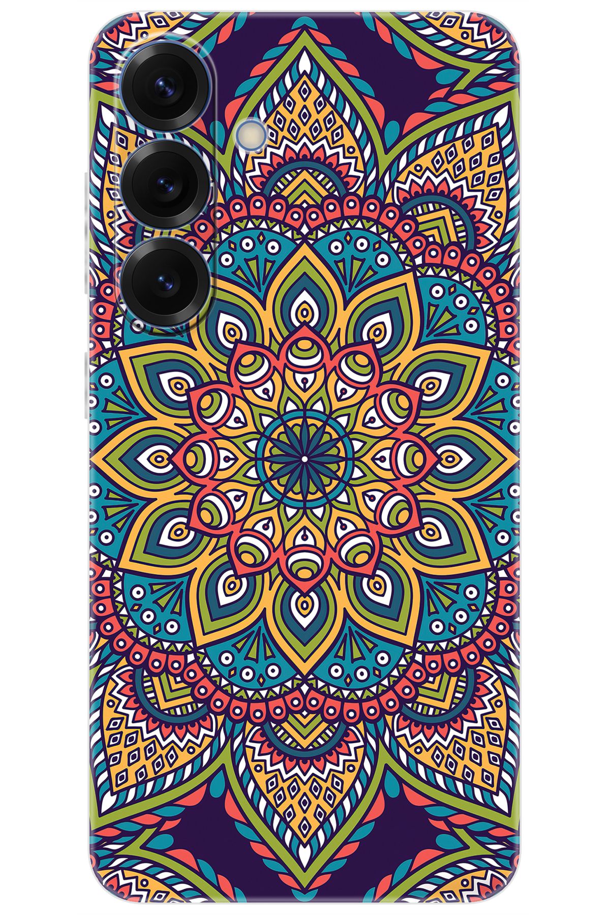 Ceppare Samsung Galaxy S25 (SM-S931B) Uyumlu Kılıf Desenli Silikon Mandala Vektör Tasarım STK:502 CP-QGS8l3Q